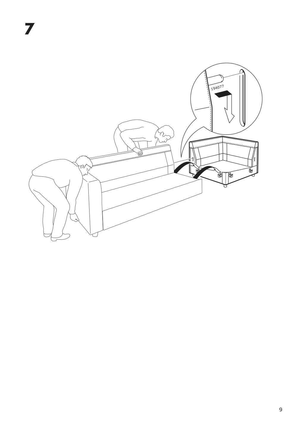 Assembly instructions for IKEA Finnala corner section grann bomstad golden brown | Page 9 - IKEA FINNALA crnr sleeper sofa, 5-seat w chaise 495.756.71