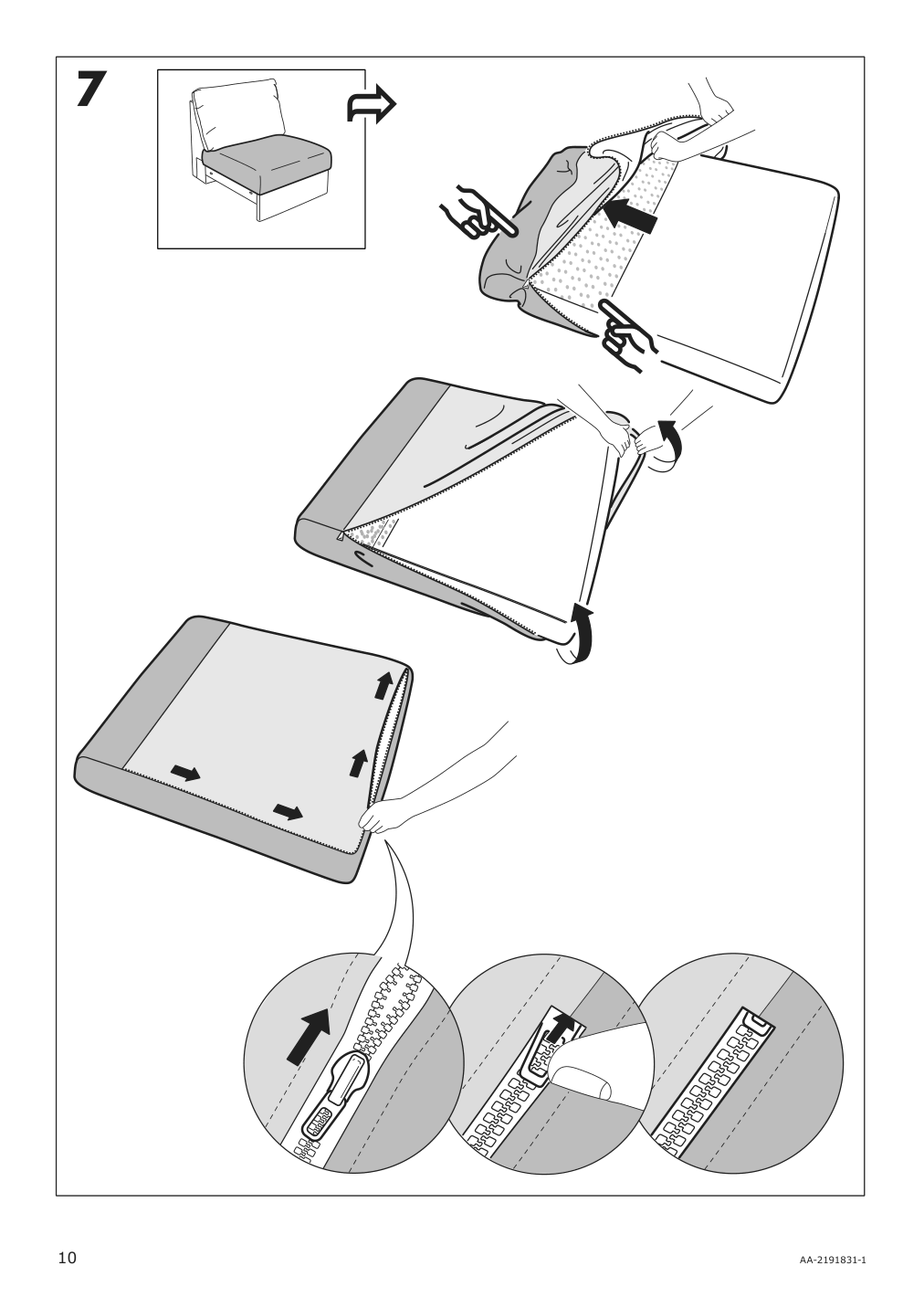 Assembly instructions for IKEA Finnala cover for 1 seat section dalstorp multicolor | Page 10 - IKEA FINNALA sectional, 4-seat corner 093.361.35