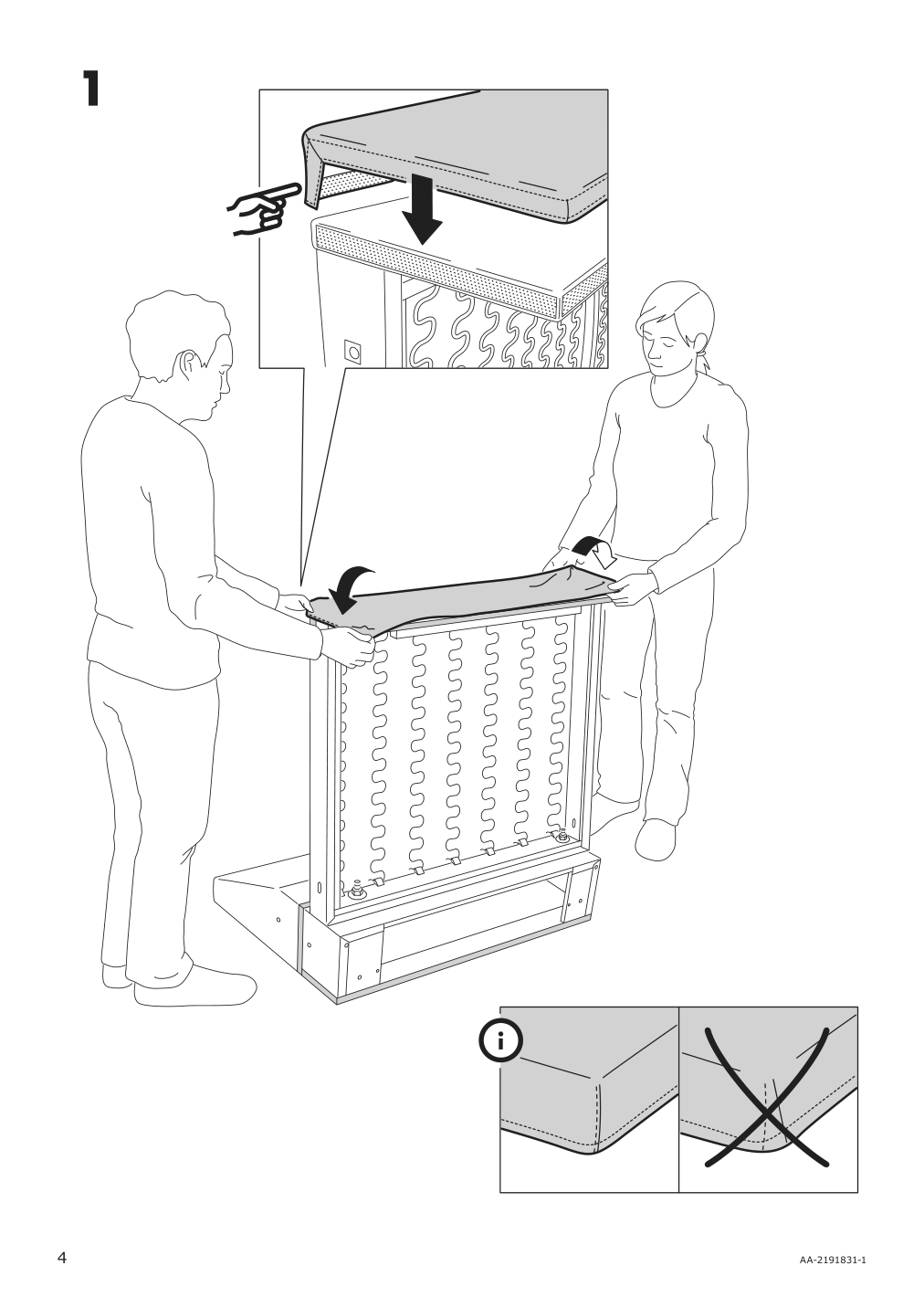 Assembly instructions for IKEA Finnala cover for 1 seat section orrsta black blue | Page 4 - IKEA FINNALA sectional, 4-seat corner 693.192.46