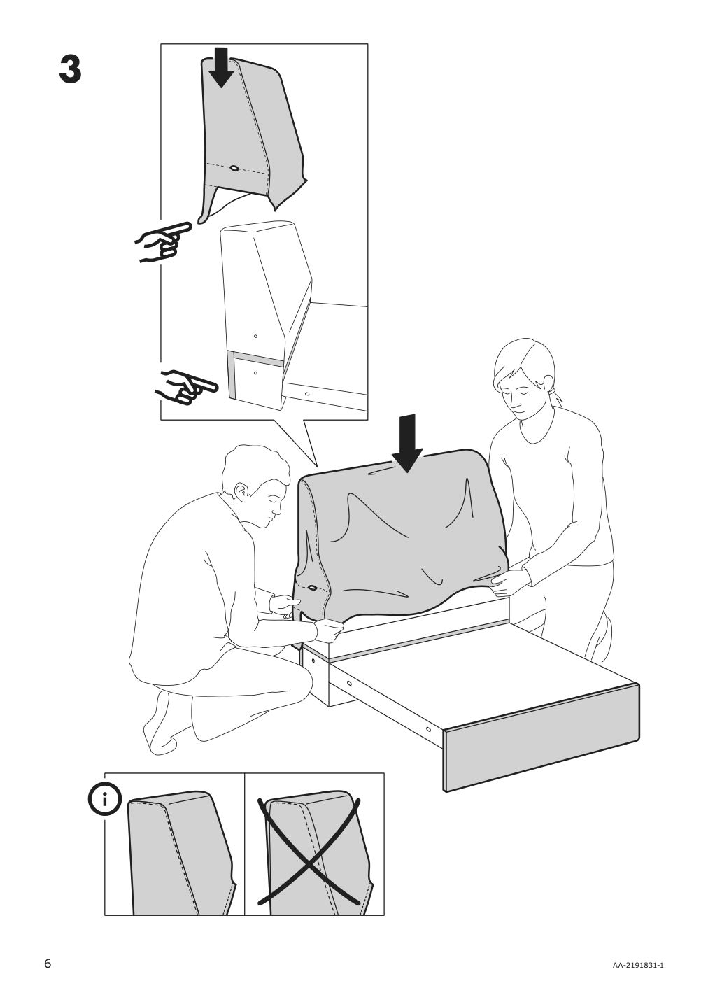 Assembly instructions for IKEA Finnala cover for 1 seat section orrsta black blue | Page 6 - IKEA FINNALA sectional, 4-seat corner 893.361.41