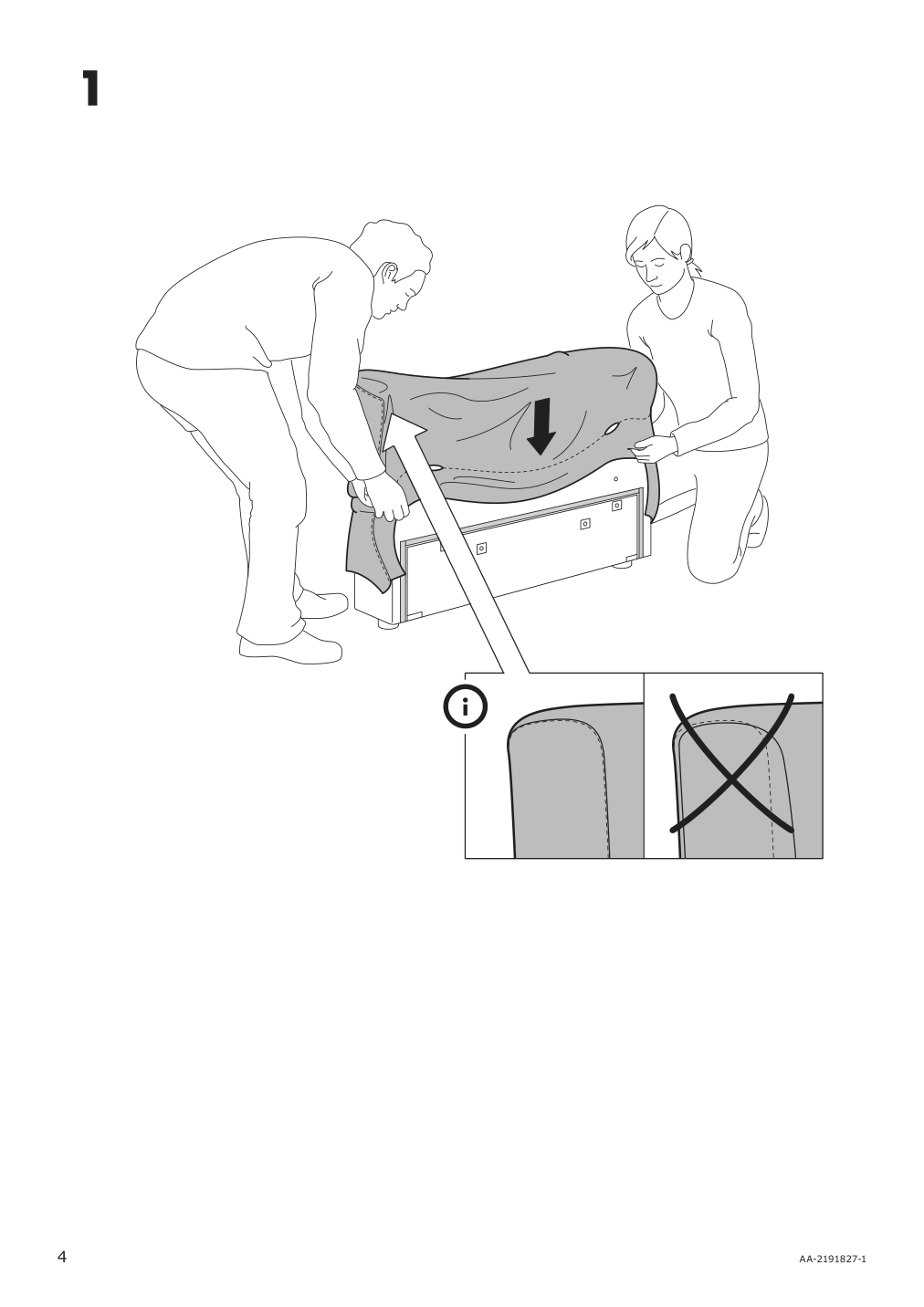 Assembly instructions for IKEA Finnala cover for armrest gunnared beige | Page 4 - IKEA FINNALA sofa 993.190.99