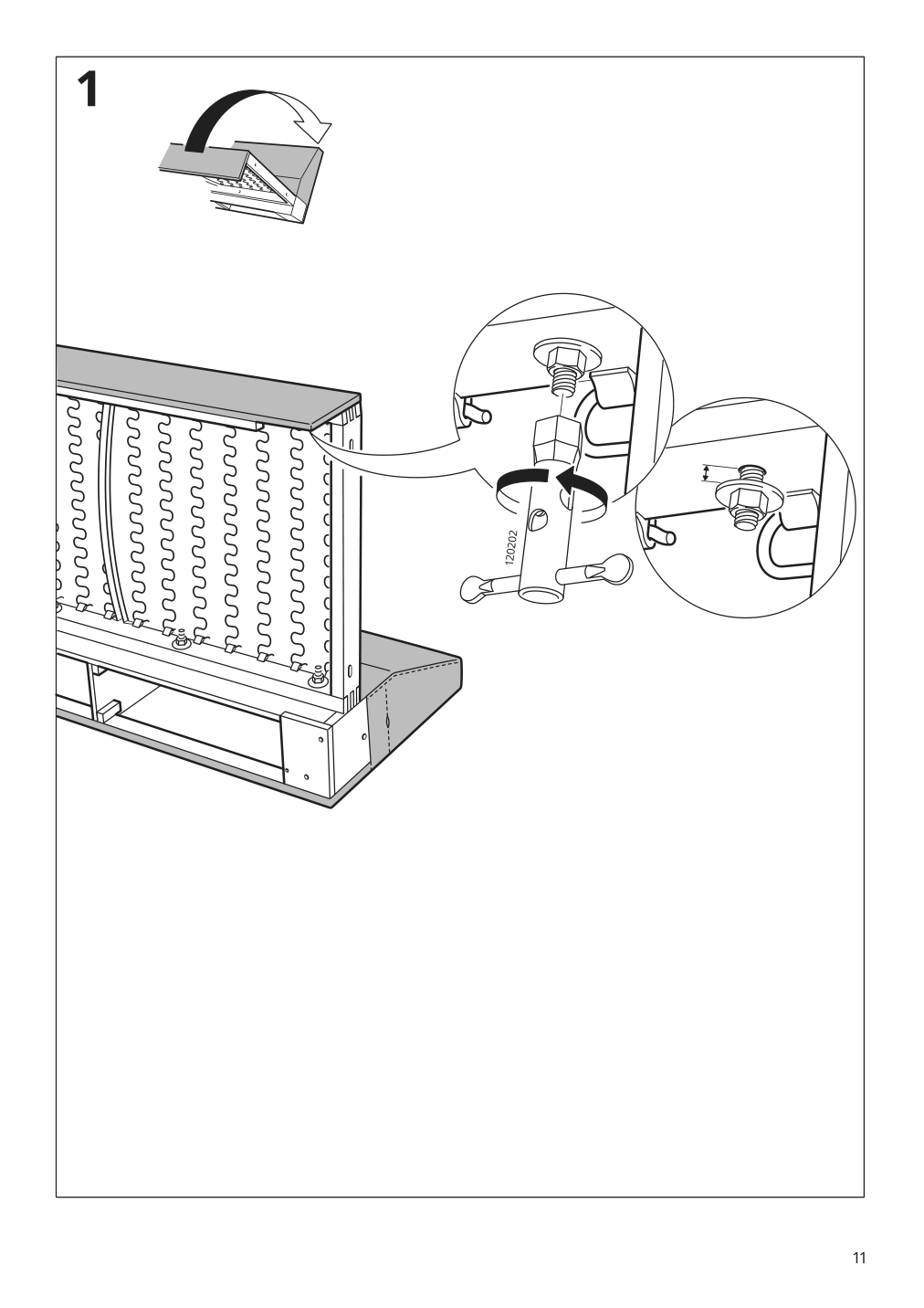 Assembly instructions for IKEA Finnala cover for armrest gunnared beige | Page 11 - IKEA FINNALA sleeper sofa 595.428.83