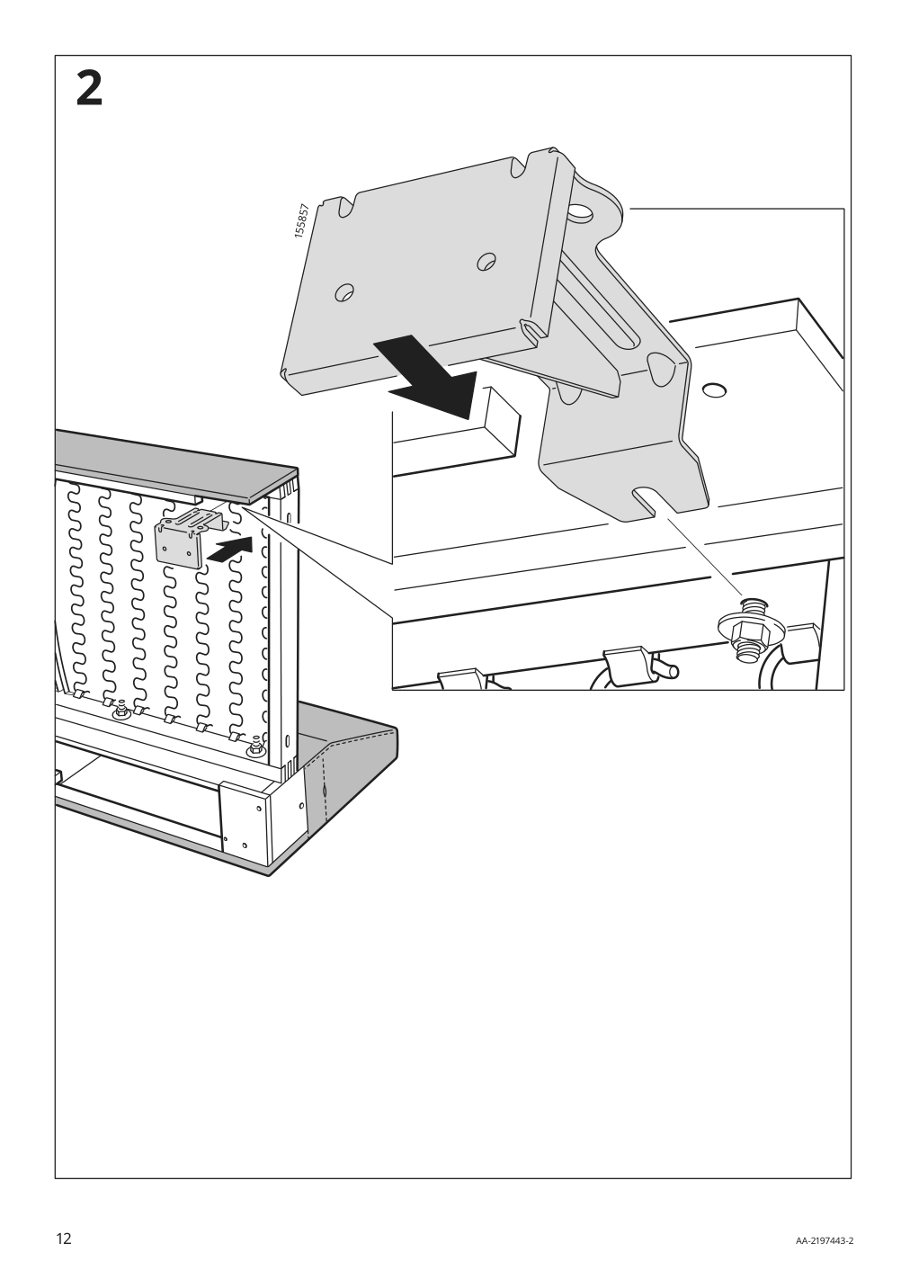 Assembly instructions for IKEA Finnala cover for armrest gunnared beige | Page 12 - IKEA FINNALA sleeper sofa 595.428.83