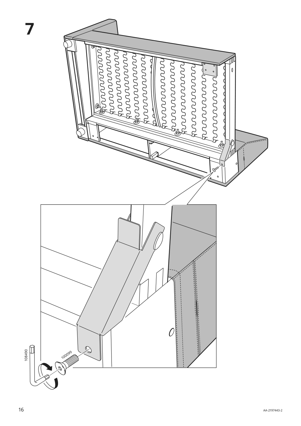 Assembly instructions for IKEA Finnala cover for armrest gunnared beige | Page 16 - IKEA FINNALA sofa 993.190.99