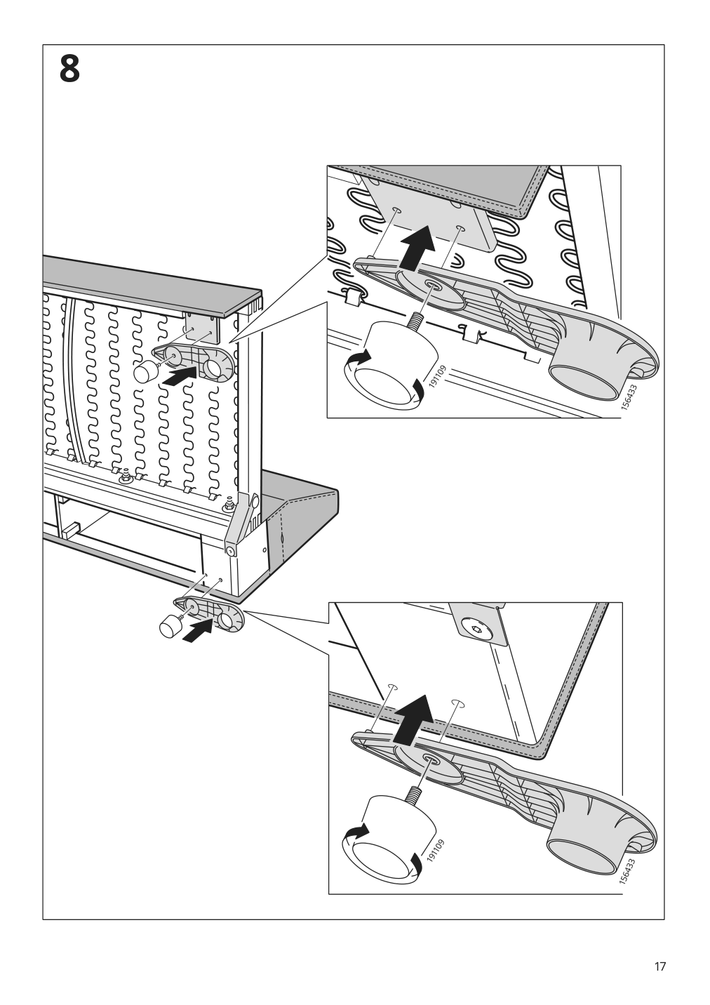 Assembly instructions for IKEA Finnala cover for armrest gunnared beige | Page 17 - IKEA FINNALA chaise 893.192.93