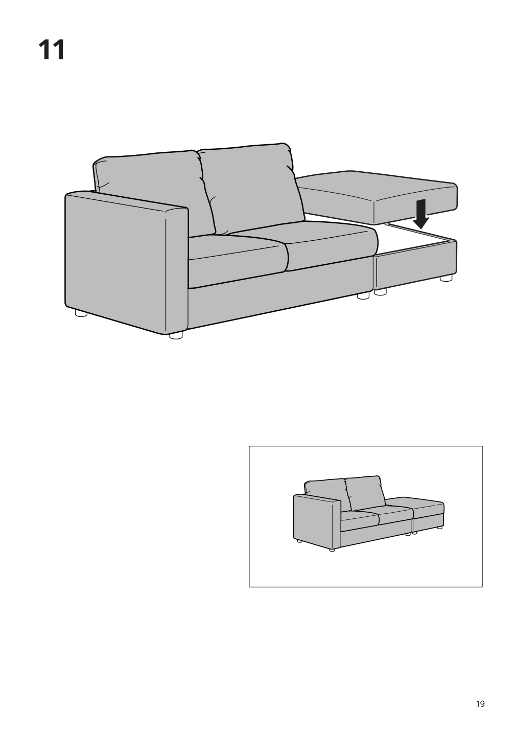 Assembly instructions for IKEA Finnala cover for armrest gunnared beige | Page 19 - IKEA FINNALA sofa 993.190.99