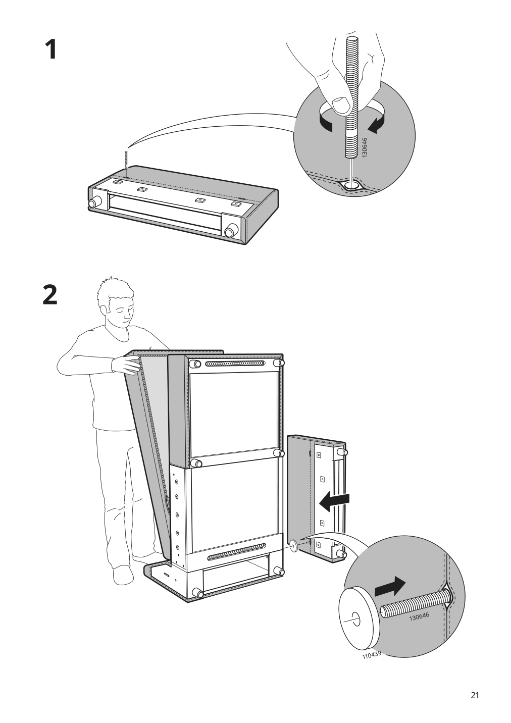 Assembly instructions for IKEA Finnala cover for armrest gunnared beige | Page 21 - IKEA FINNALA 3-seat sleeper sofa with chaise 095.756.92