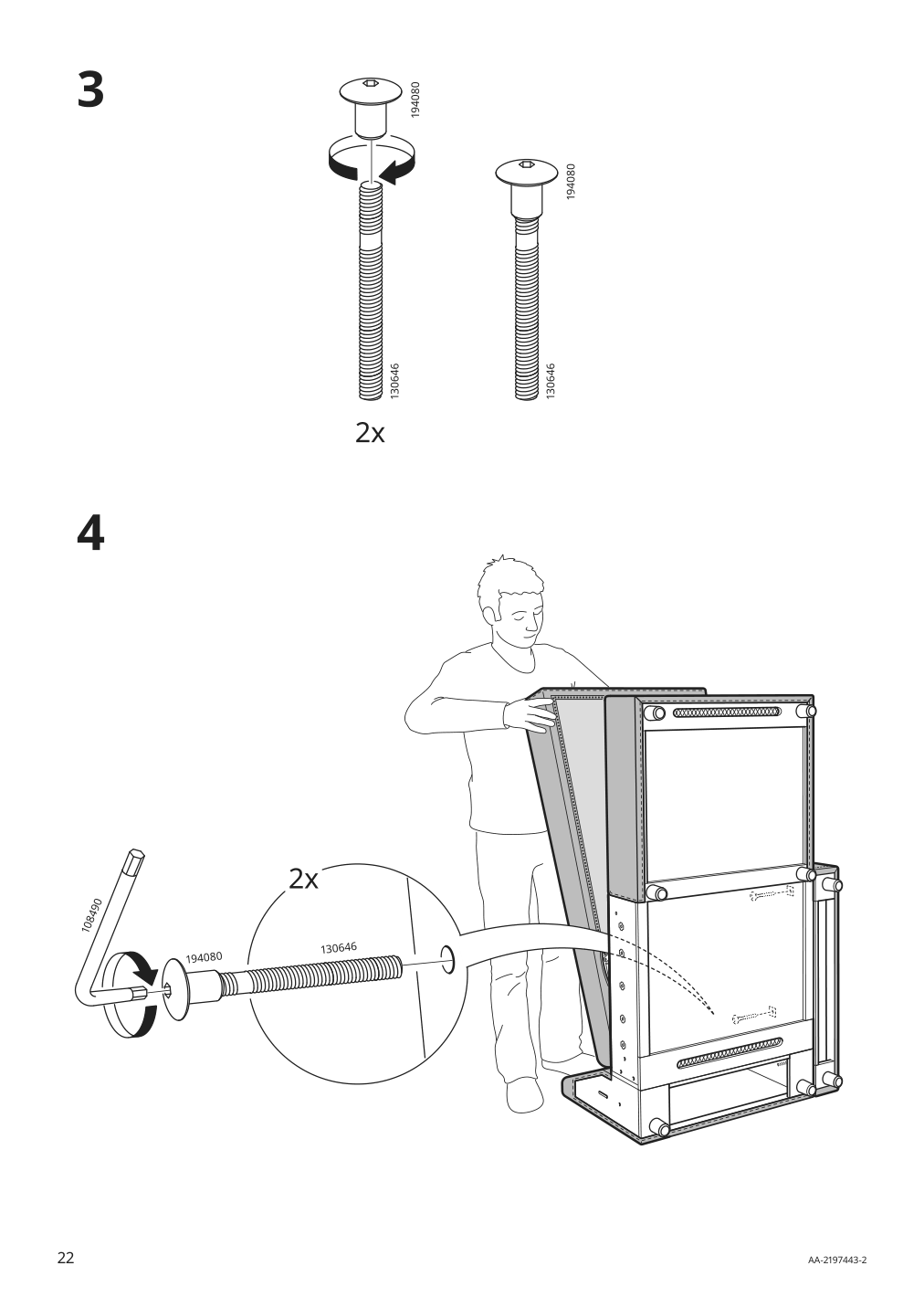 Assembly instructions for IKEA Finnala cover for armrest gunnared beige | Page 22 - IKEA FINNALA corner sleeper sofa, 5-seat 595.428.16