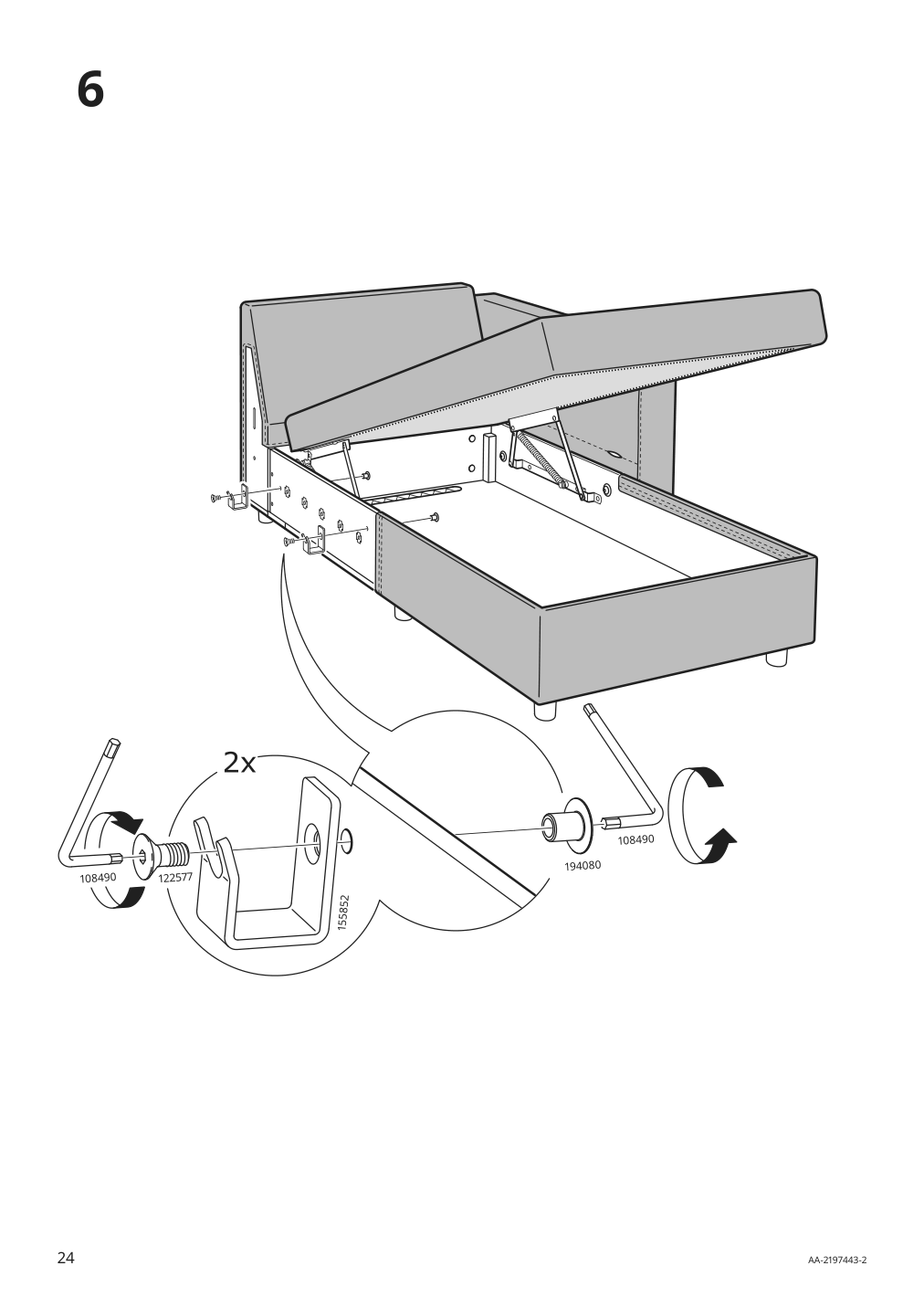 Assembly instructions for IKEA Finnala cover for armrest gunnared beige | Page 24 - IKEA FINNALA sectional, 5-seat corner 093.192.54