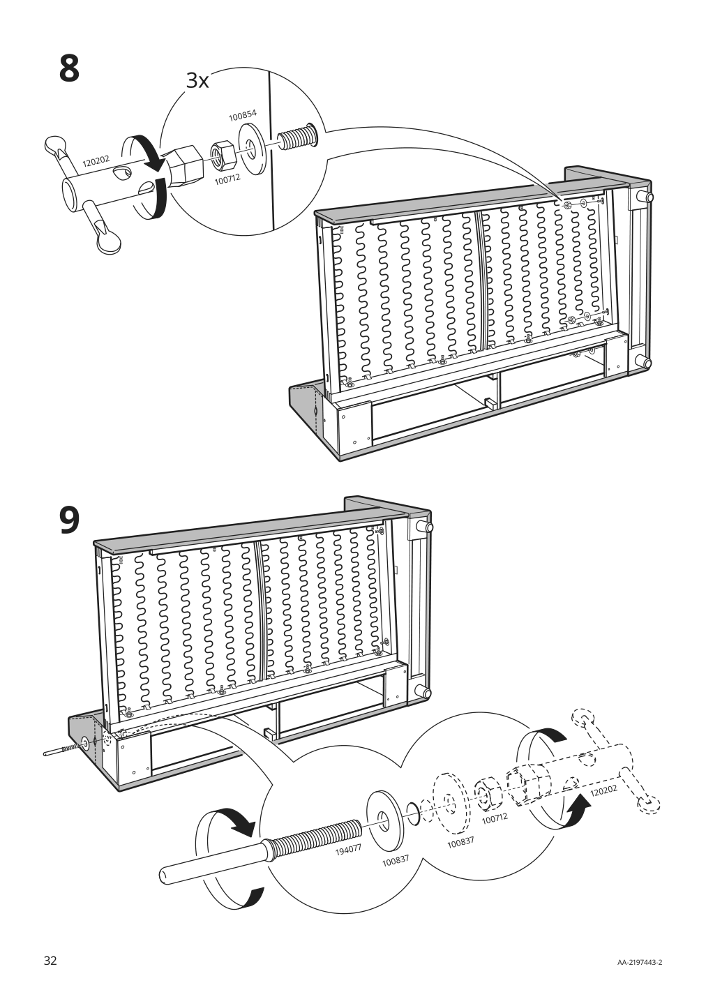 Assembly instructions for IKEA Finnala cover for armrest gunnared beige | Page 32 - IKEA FINNALA sofa 093.361.21