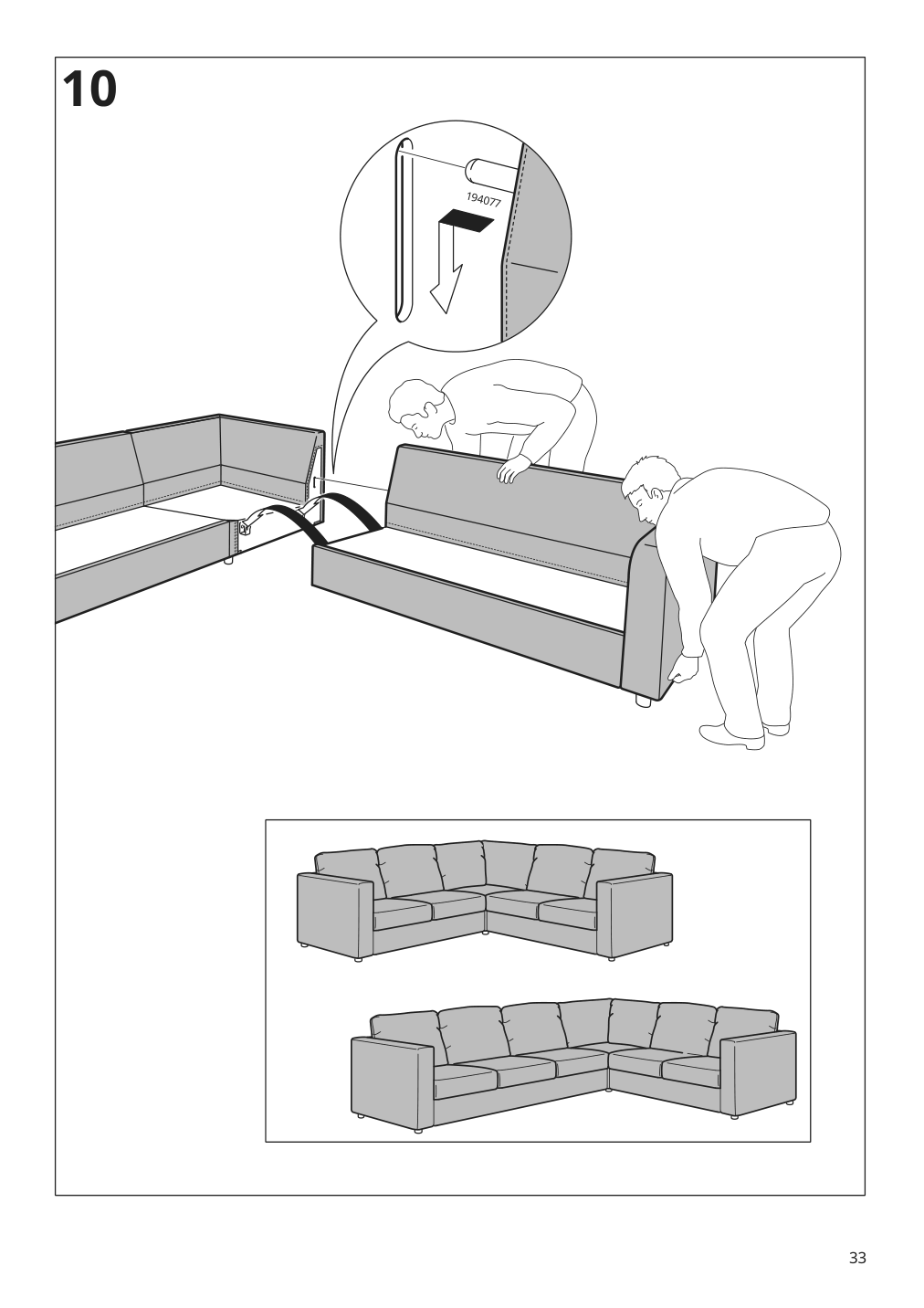 Assembly instructions for IKEA Finnala cover for armrest gunnared beige | Page 33 - IKEA FINNALA sleeper sofa 595.428.83