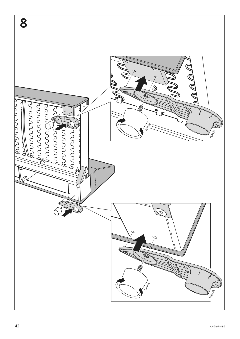 Assembly instructions for IKEA Finnala cover for armrest gunnared beige | Page 42 - IKEA FINNALA sofa 093.361.21