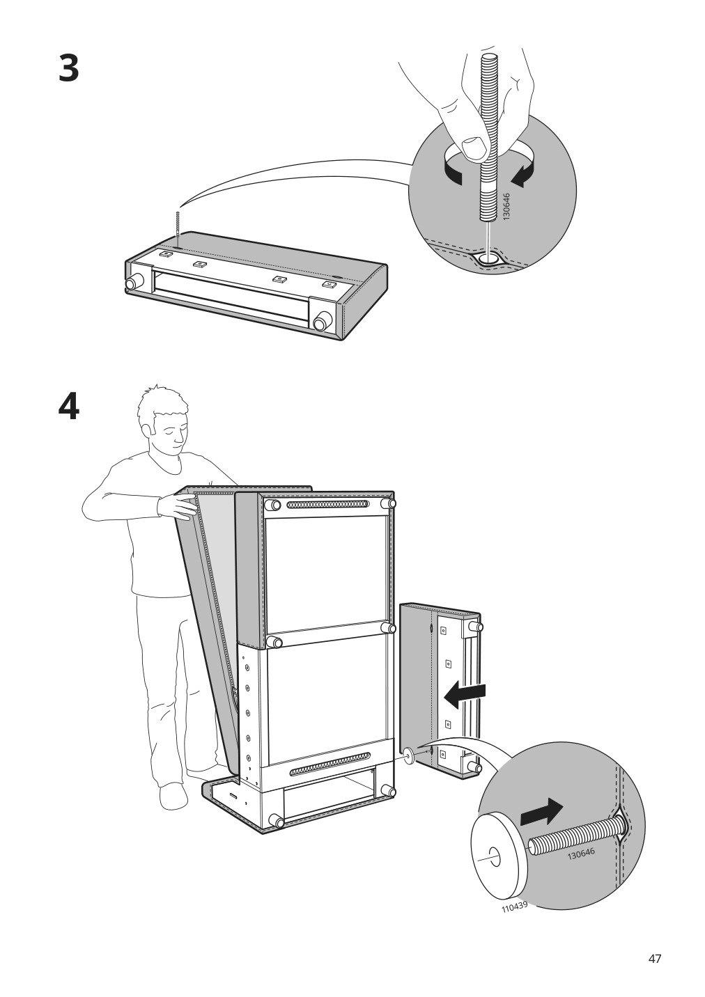 Assembly instructions for IKEA Finnala cover for armrest gunnared beige | Page 47 - IKEA FINNALA sectional, 5-seat corner 093.192.54