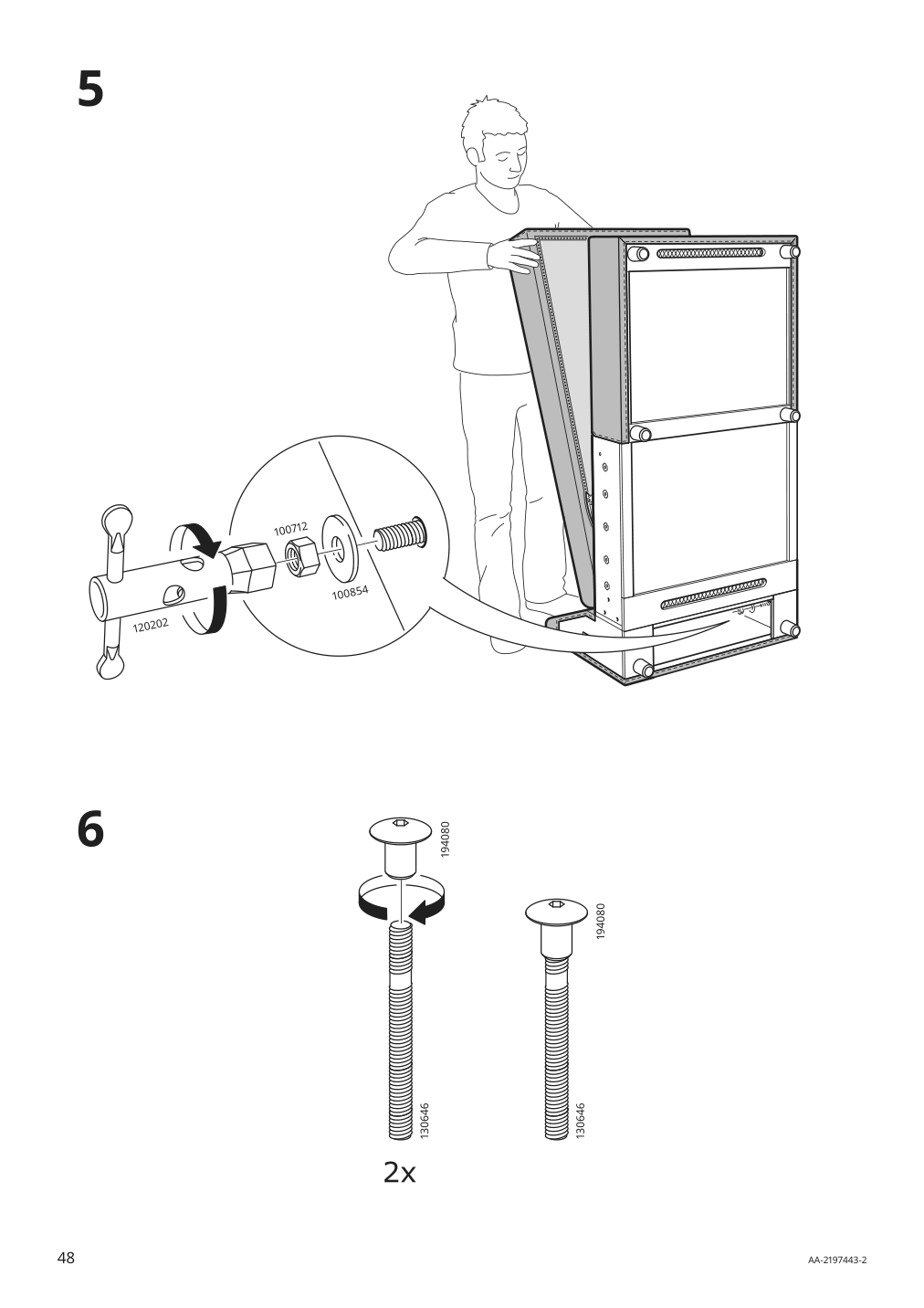 Assembly instructions for IKEA Finnala cover for armrest gunnared beige | Page 48 - IKEA FINNALA sectional, 4-seat 493.192.14