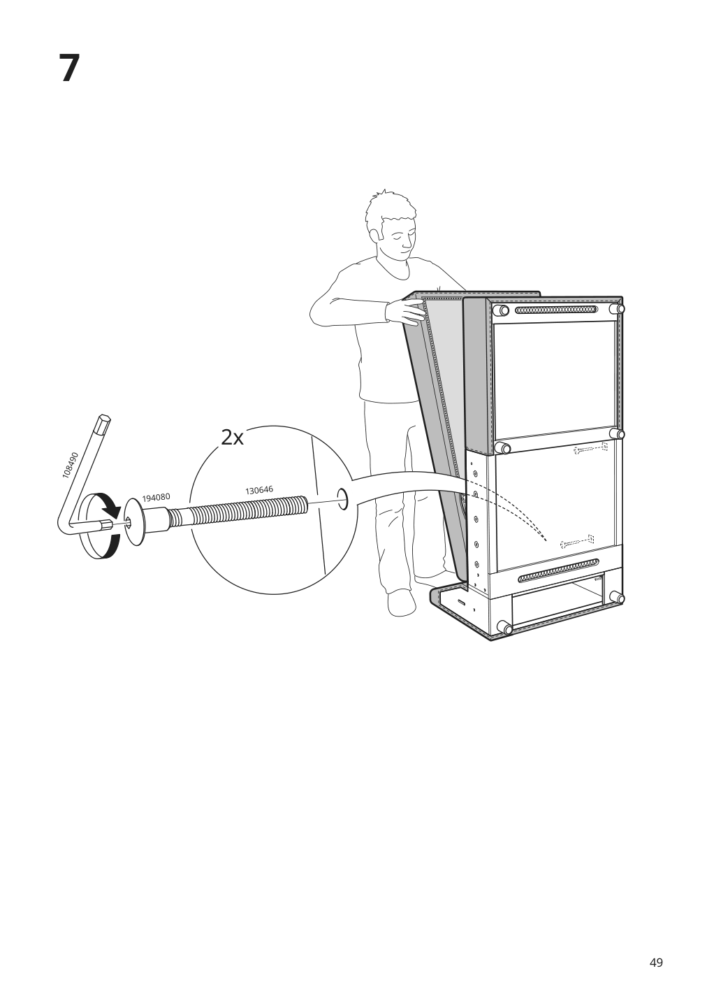 Assembly instructions for IKEA Finnala cover for armrest gunnared beige | Page 49 - IKEA FINNALA corner sectional, 5-seat w chaise 395.756.62