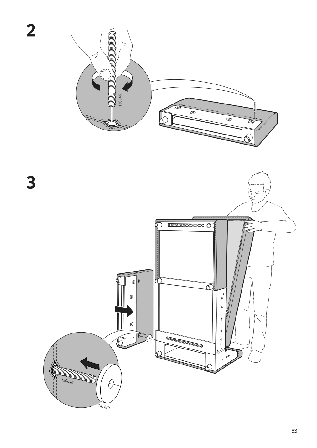 Assembly instructions for IKEA Finnala cover for armrest gunnared beige | Page 53 - IKEA FINNALA 3-seat sleeper sofa with chaise 095.756.92