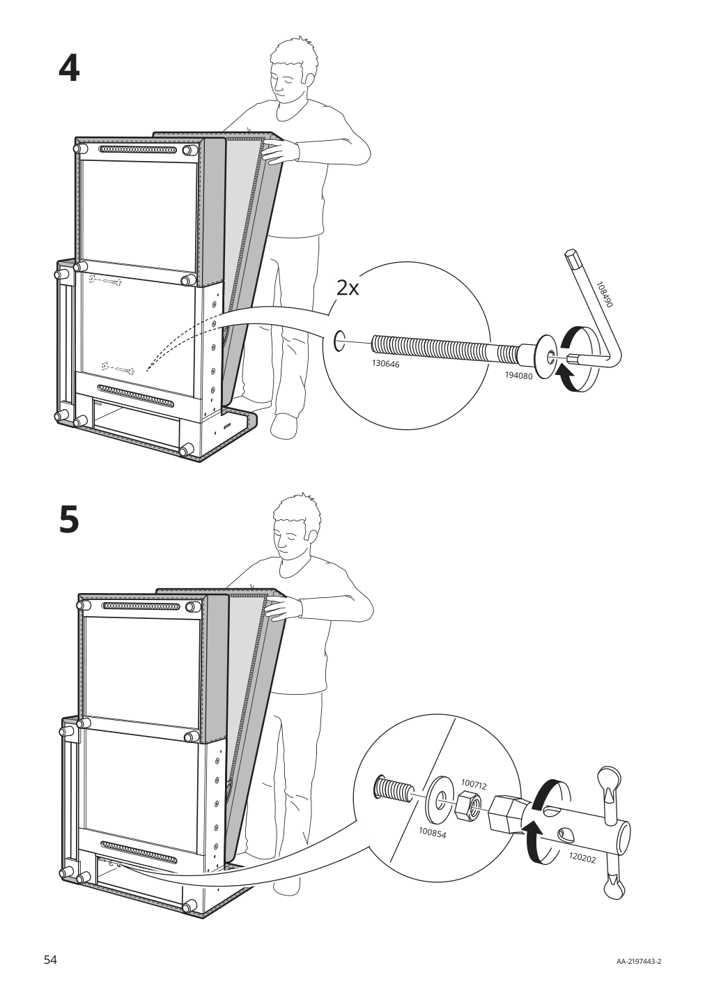 Assembly instructions for IKEA Finnala cover for armrest gunnared beige | Page 54 - IKEA FINNALA corner sleeper sofa, 5-seat 595.428.16