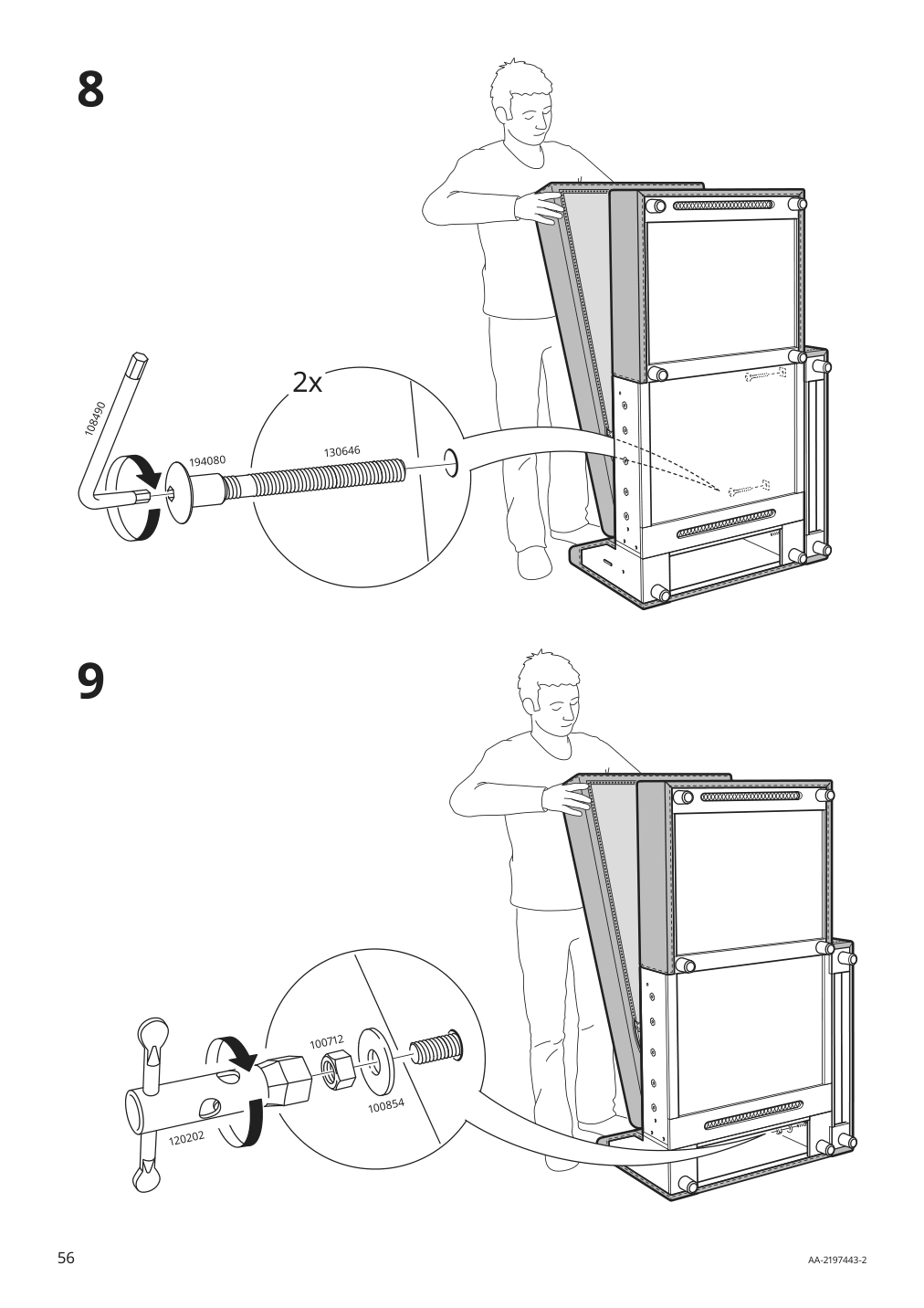 Assembly instructions for IKEA Finnala cover for armrest gunnared beige | Page 56 - IKEA FINNALA corner sleeper sofa, 5-seat 595.428.16