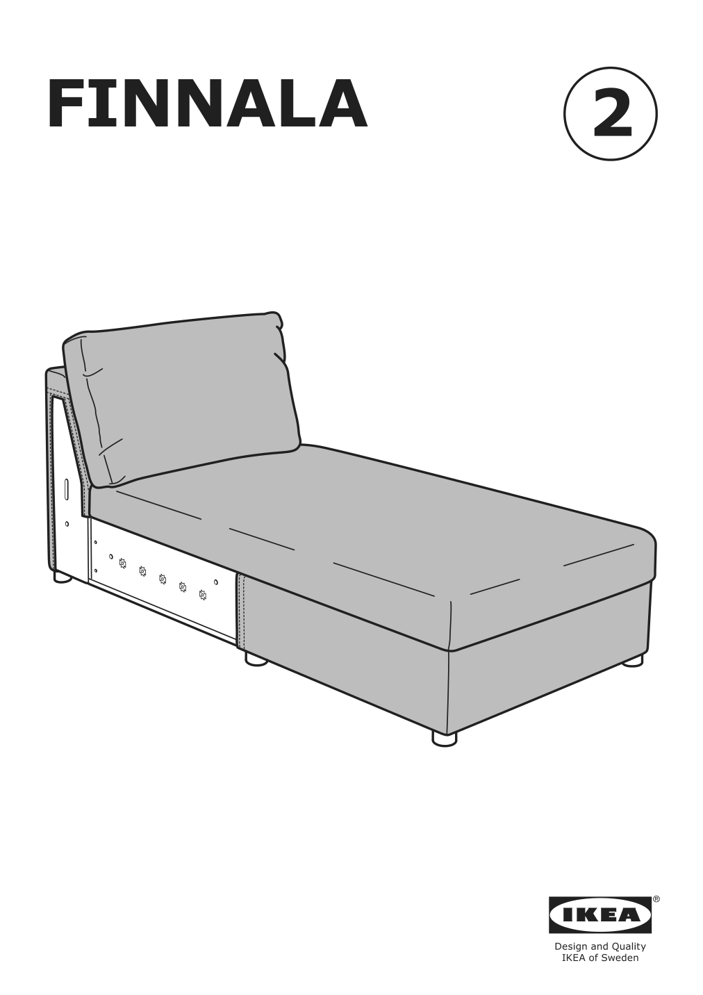 Assembly instructions for IKEA Finnala cover for chaise section tallmyra black gray | Page 1 - IKEA FINNALA sofa with chaise 295.757.33