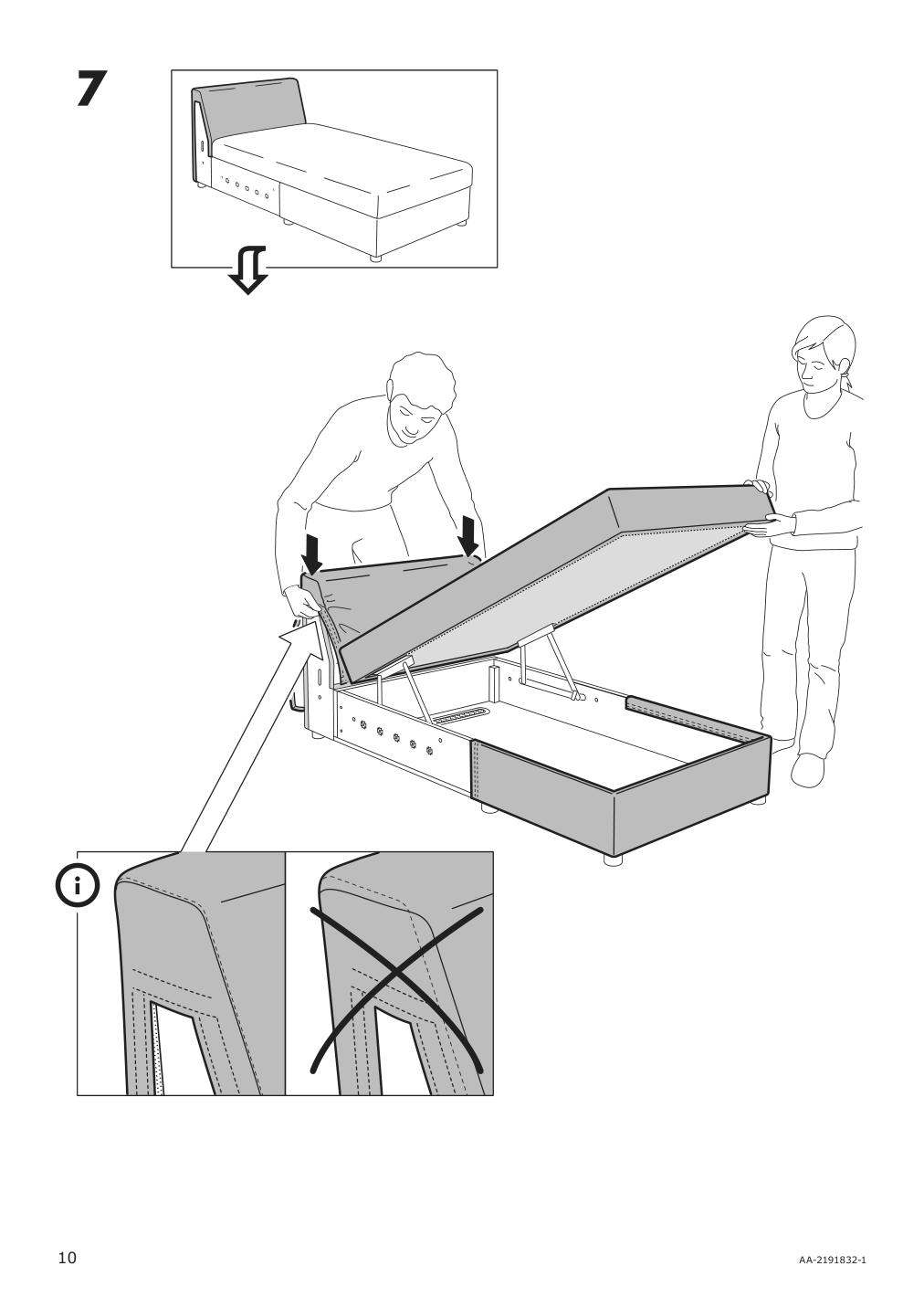 Assembly instructions for IKEA Finnala cover for chaise section gunnared medium gray | Page 10 - IKEA FINNALA sectional, 4-seat 993.192.16