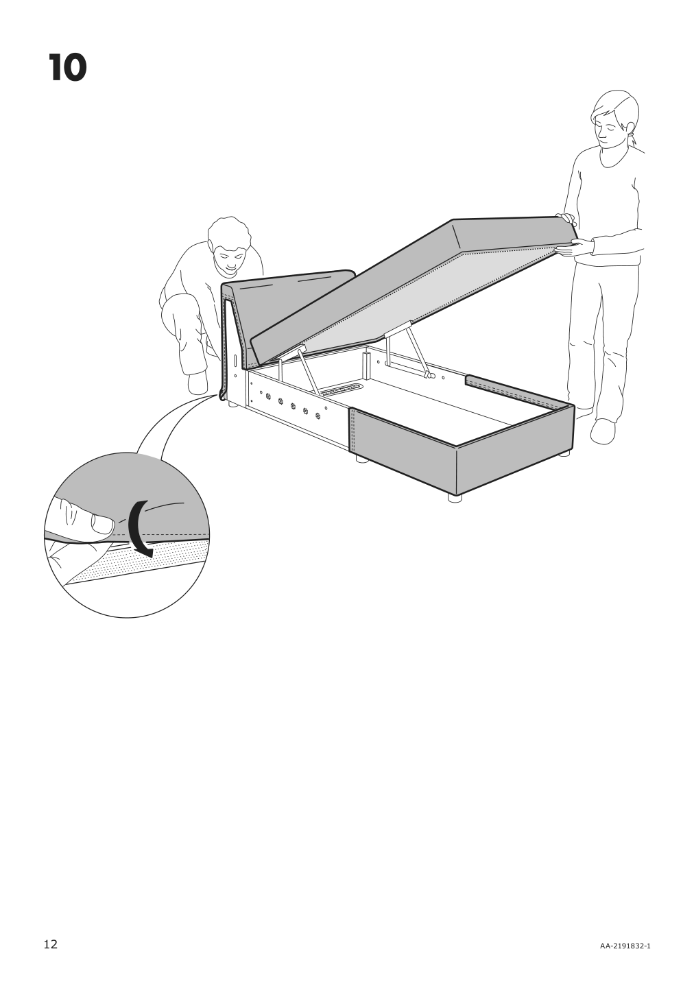 Assembly instructions for IKEA Finnala cover for chaise section orrsta black blue | Page 12 - IKEA FINNALA sectional, 4-seat with chaise 095.757.10