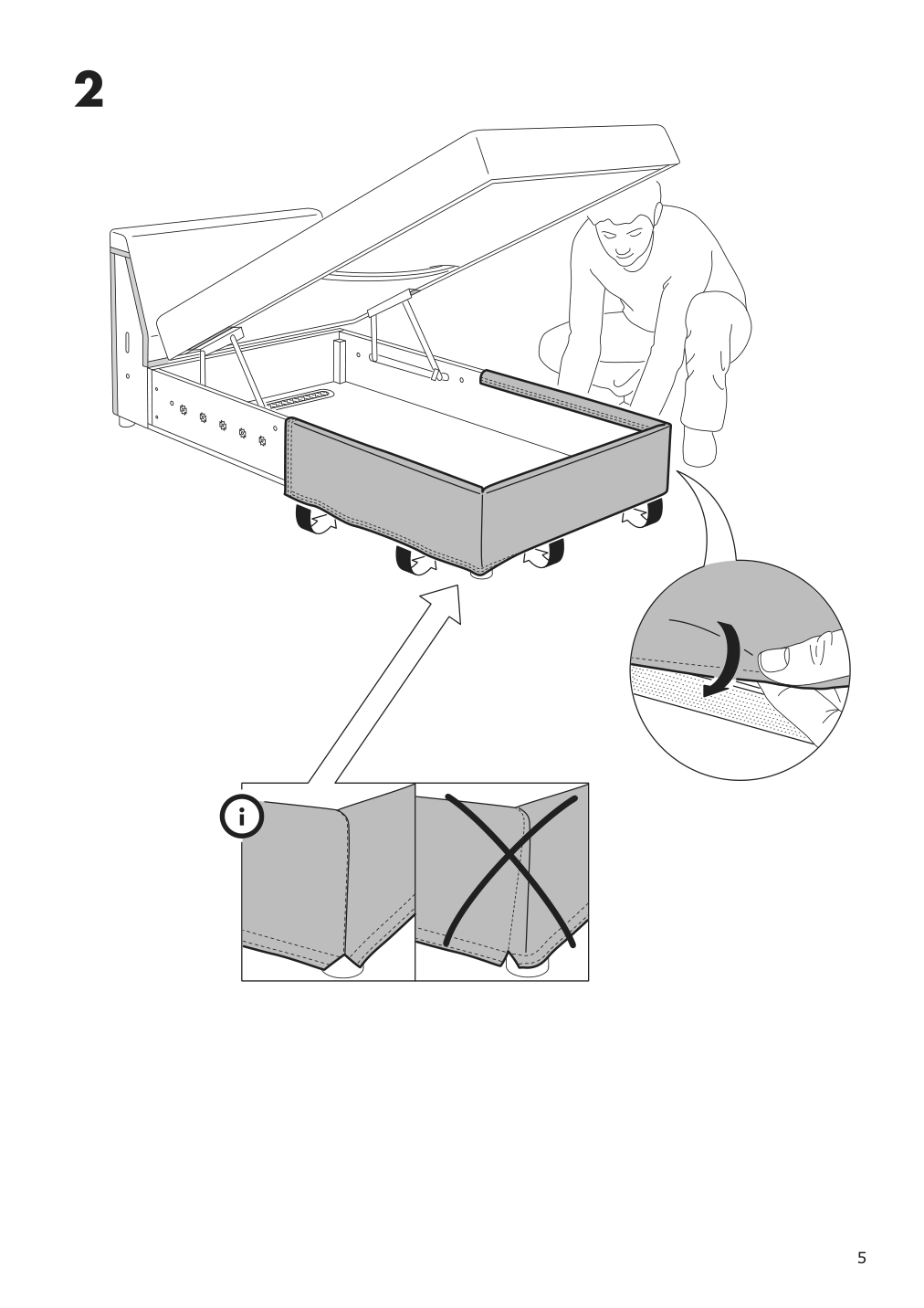 Assembly instructions for IKEA Finnala cover for chaise section tallmyra black gray | Page 5 - IKEA FINNALA sofa with chaise 295.757.33