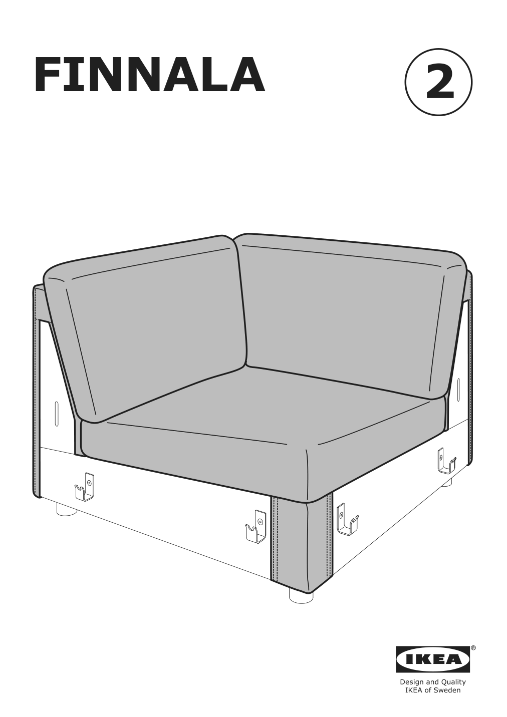 Assembly instructions for IKEA Finnala cover for corner section orrsta black blue | Page 1 - IKEA FINNALA cover f/corner sleeper sofa, 5-seat 493.198.60