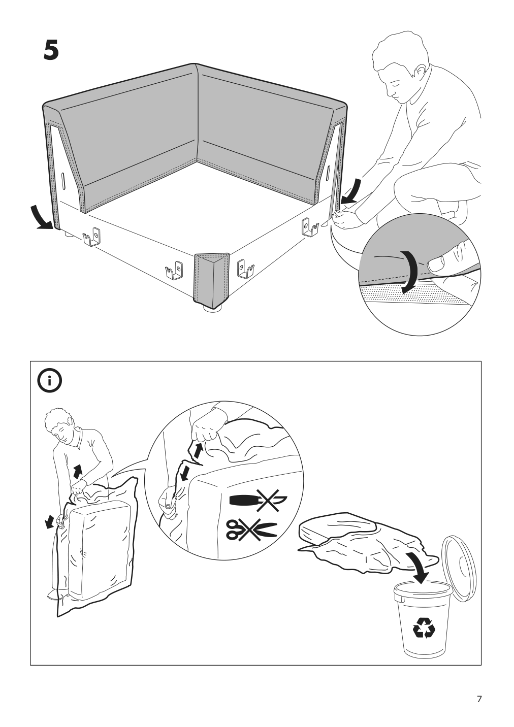 Assembly instructions for IKEA Finnala cover for corner section dalstorp multicolor | Page 7 - IKEA FINNALA sectional, 4-seat corner 093.361.35