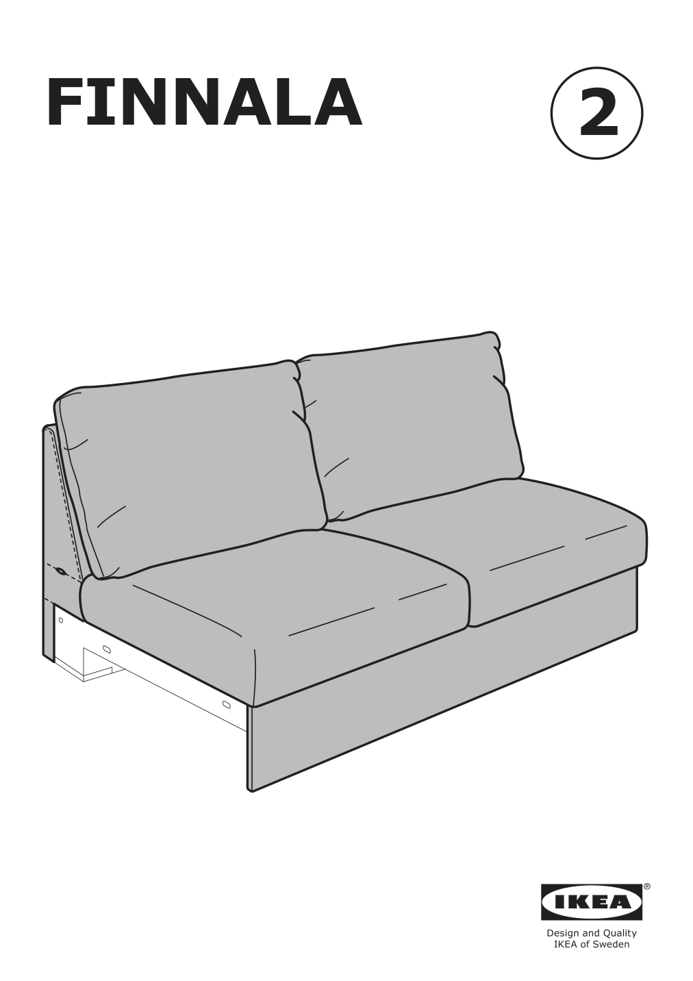 Assembly instructions for IKEA Finnala cover for loveseat section gunnared medium gray | Page 1 - IKEA FINNALA crnr sleeper sofa, 5-seat w chaise 095.756.73