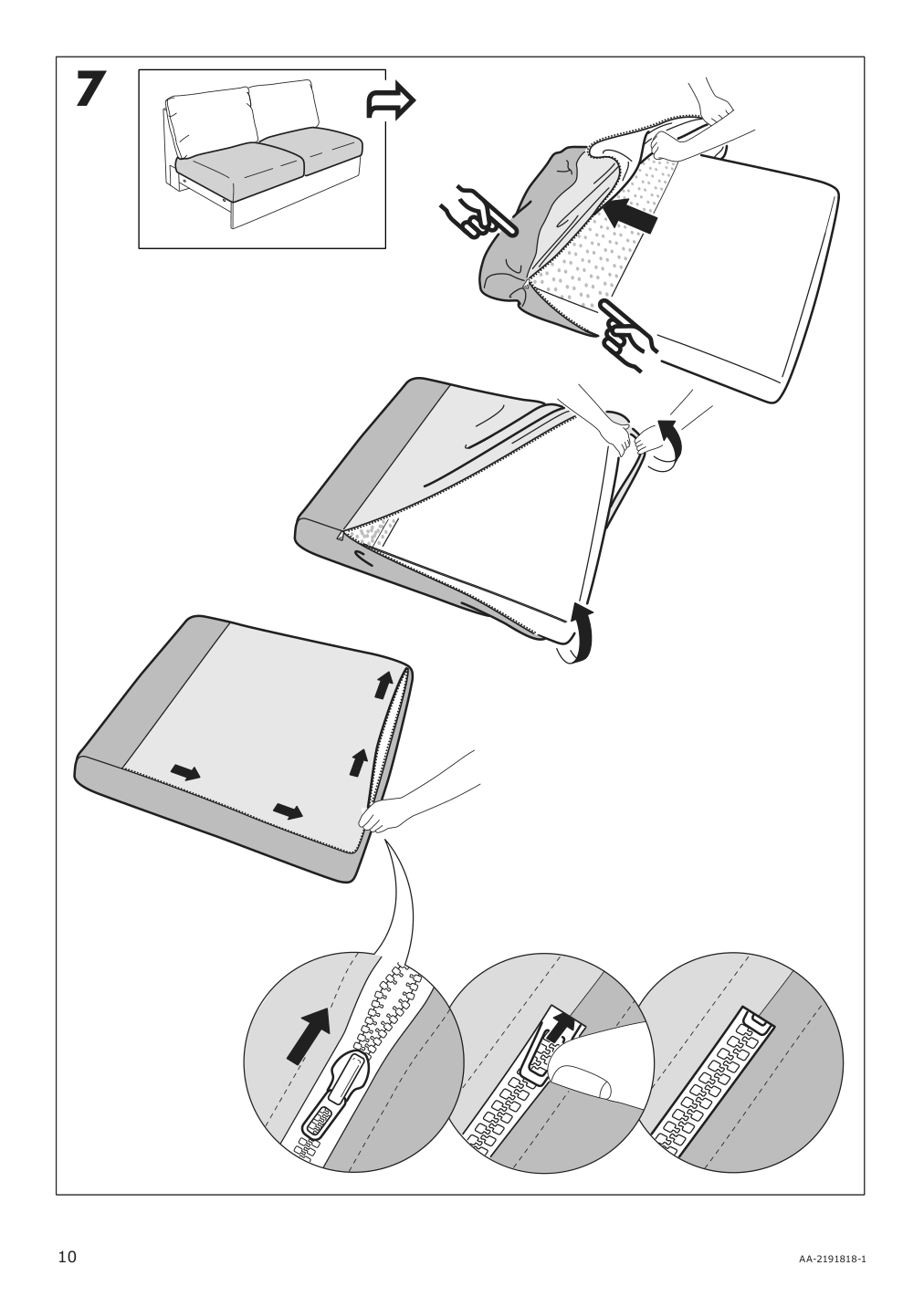 Assembly instructions for IKEA Finnala cover for loveseat section gunnared medium gray | Page 10 - IKEA FINNALA sofa 393.191.01