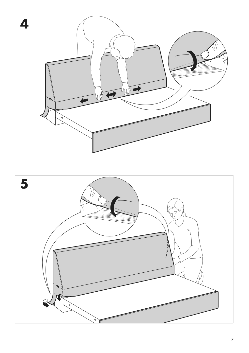 Assembly instructions for IKEA Finnala cover for loveseat section gunnared beige | Page 7 - IKEA FINNALA sofa 993.190.99