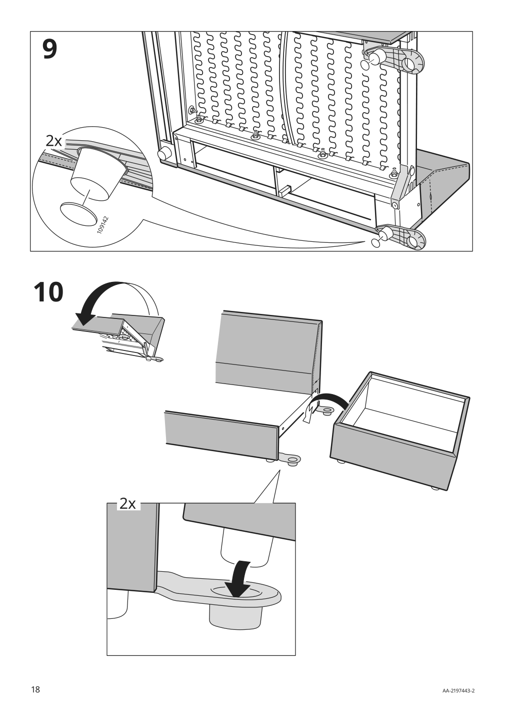 Assembly instructions for IKEA Finnala cover for ottoman with storage dalstorp multicolor | Page 18 - IKEA FINNALA sectional, 4-seat corner 093.361.35