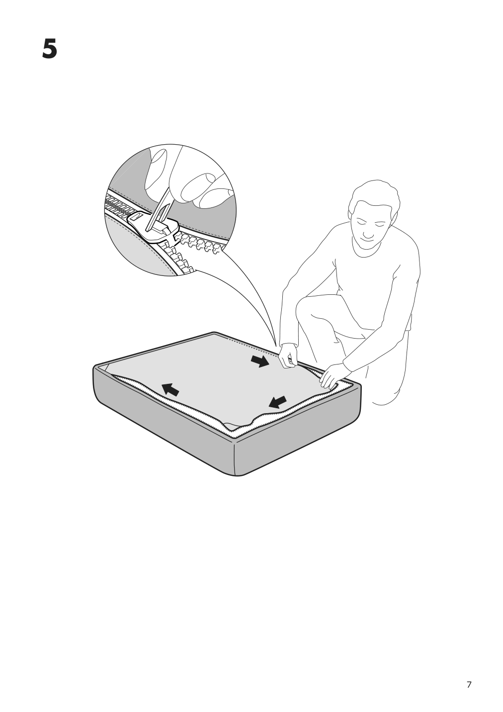 Assembly instructions for IKEA Finnala cover for ottoman with storage gunnared medium gray | Page 7 - IKEA FINNALA sectional, 4-seat corner 193.192.44