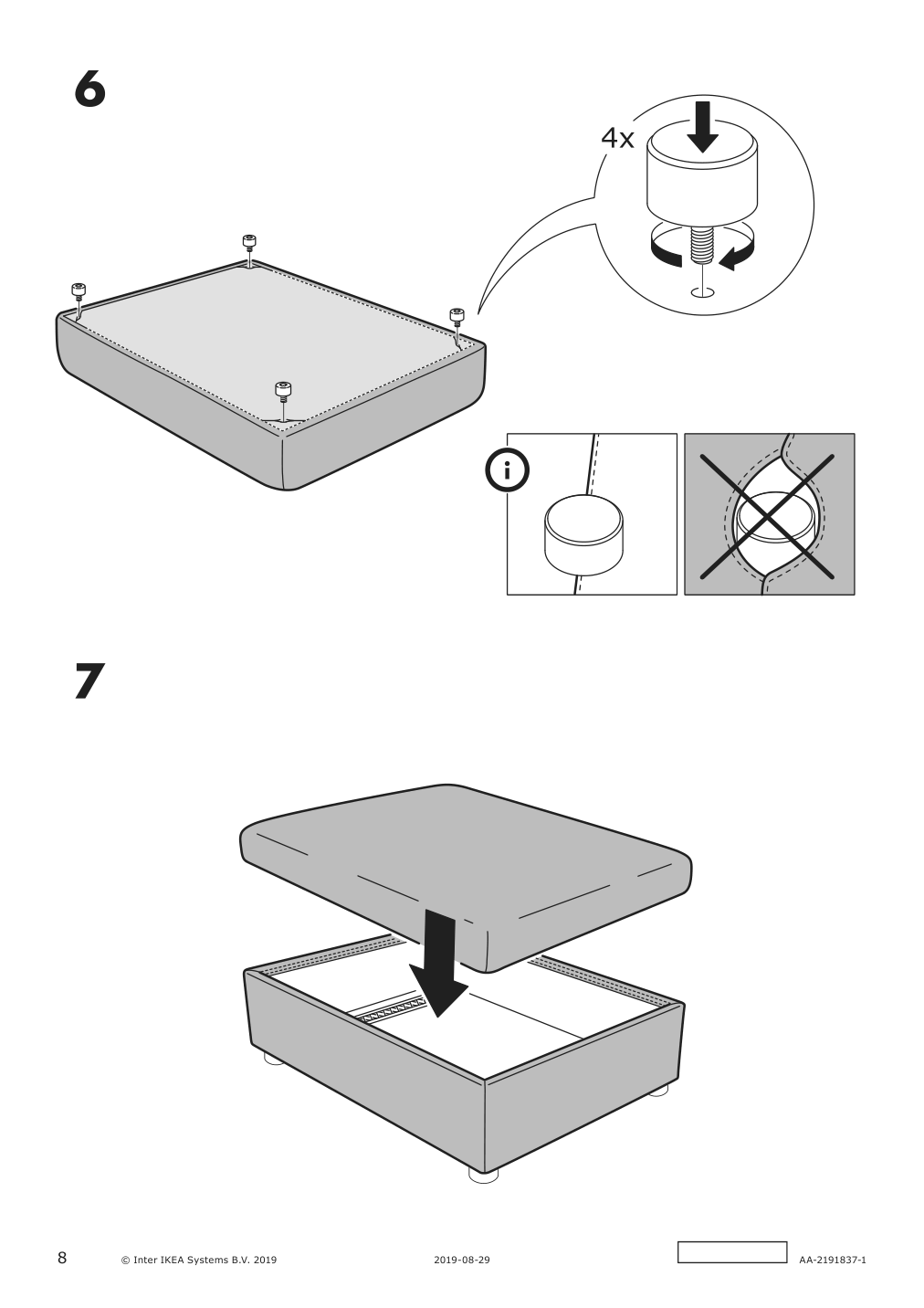 Assembly instructions for IKEA Finnala cover for ottoman with storage orrsta black blue | Page 8 - IKEA FINNALA sectional, 4-seat corner 893.361.41