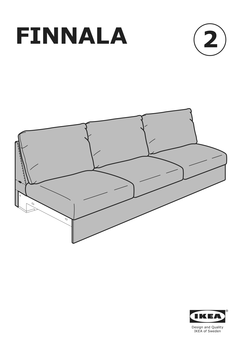 Assembly instructions for IKEA Finnala cover for sofa section gunnared medium gray | Page 1 - IKEA FINNALA cover sectional/4-seat w chaise  695.756.51