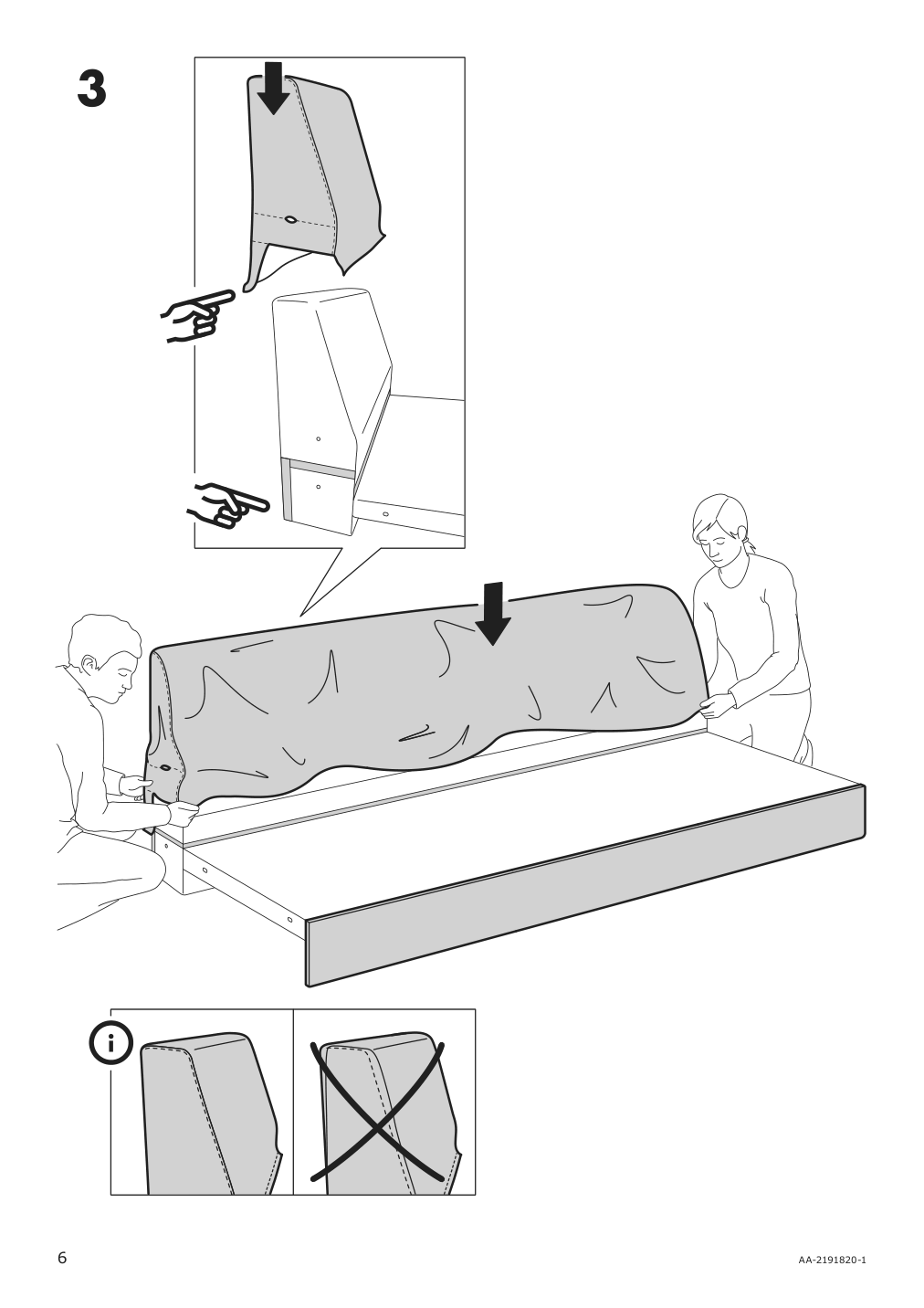 Assembly instructions for IKEA Finnala cover for sofa section orrsta black blue | Page 6 - IKEA FINNALA cover sectional/4-seat w chaise  295.756.53