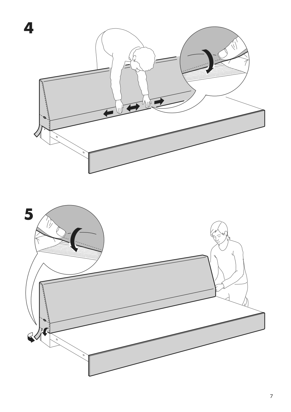 Assembly instructions for IKEA Finnala cover for sofa section gunnared medium gray | Page 7 - IKEA FINNALA cover sectional/4-seat w chaise  695.756.51