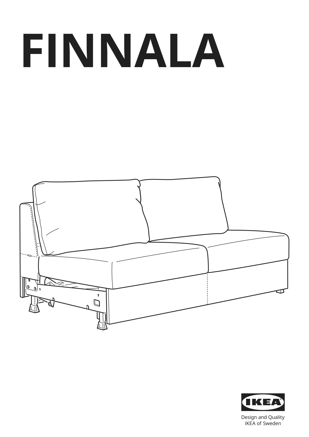 Assembly instructions for IKEA Finnala frame for loveseat sleeper section grann bomstad golden brown | Page 1 - IKEA FINNALA sleeper sofa 595.428.78