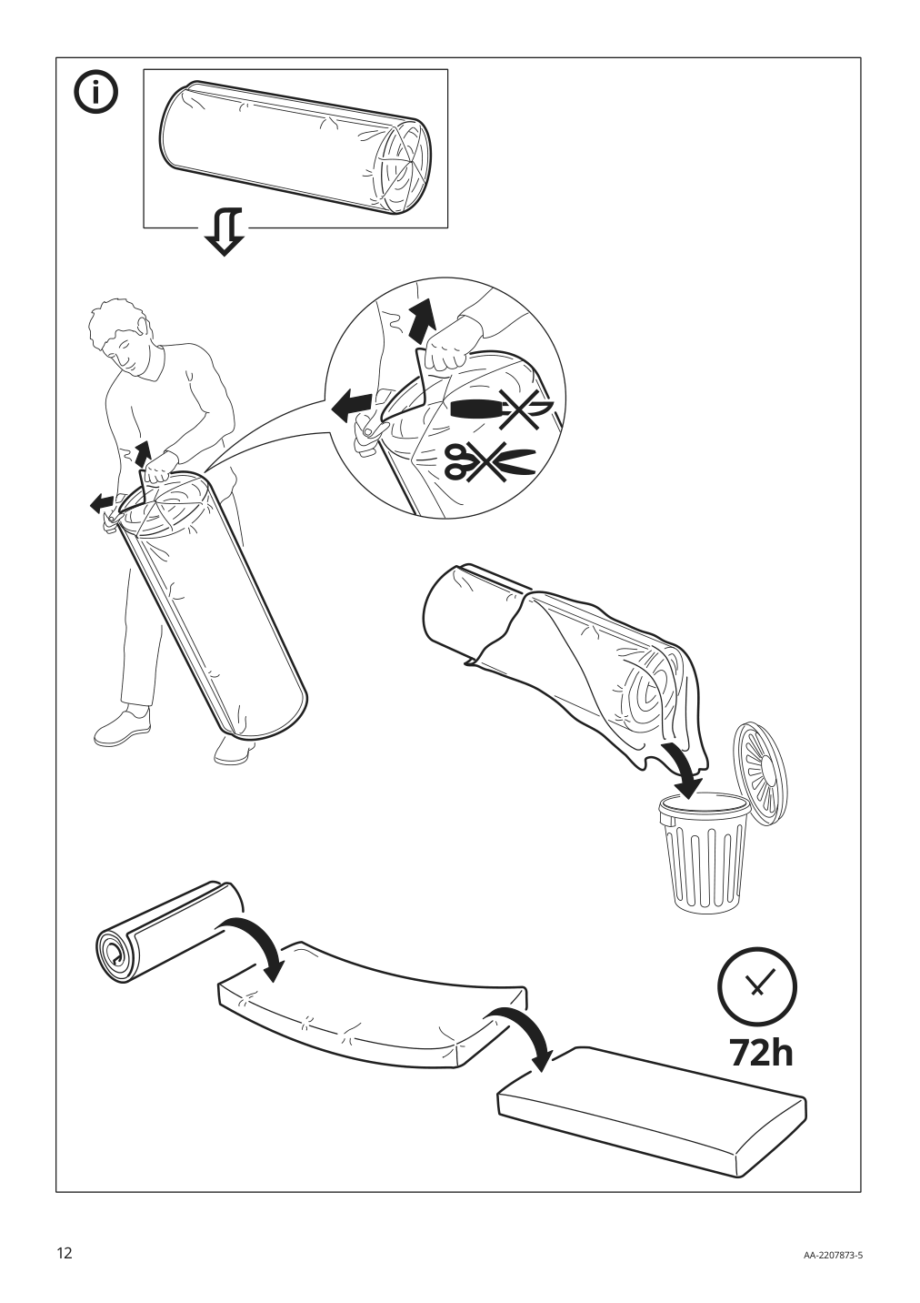 Assembly instructions for IKEA Finnala frame for loveseat sleeper section grann bomstad golden brown | Page 12 - IKEA FINNALA sleeper sofa 595.428.78