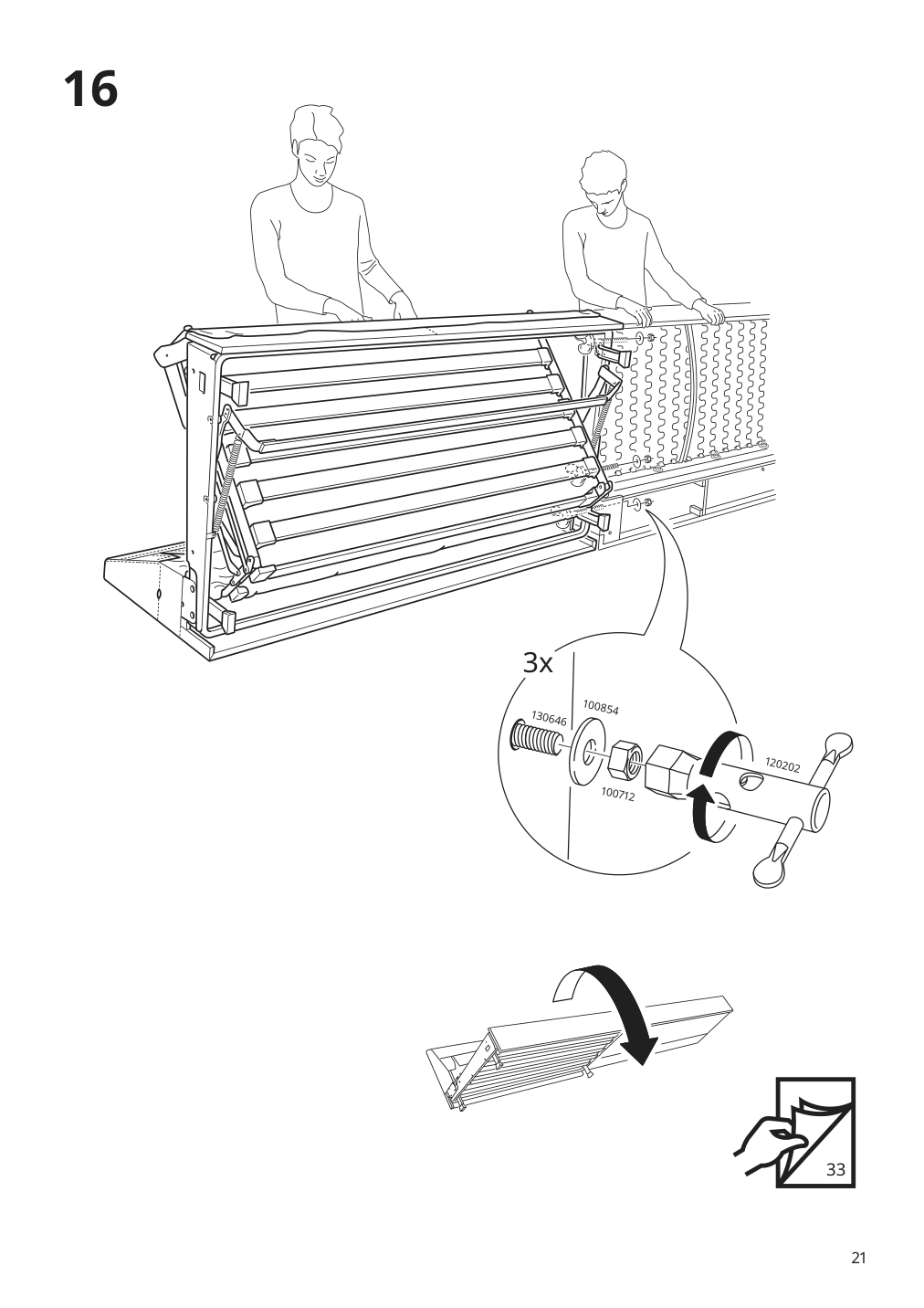 Assembly instructions for IKEA Finnala frame for loveseat sleeper section grann bomstad black | Page 21 - IKEA FINNALA corner sleeper sofa, 5-seat 295.428.08