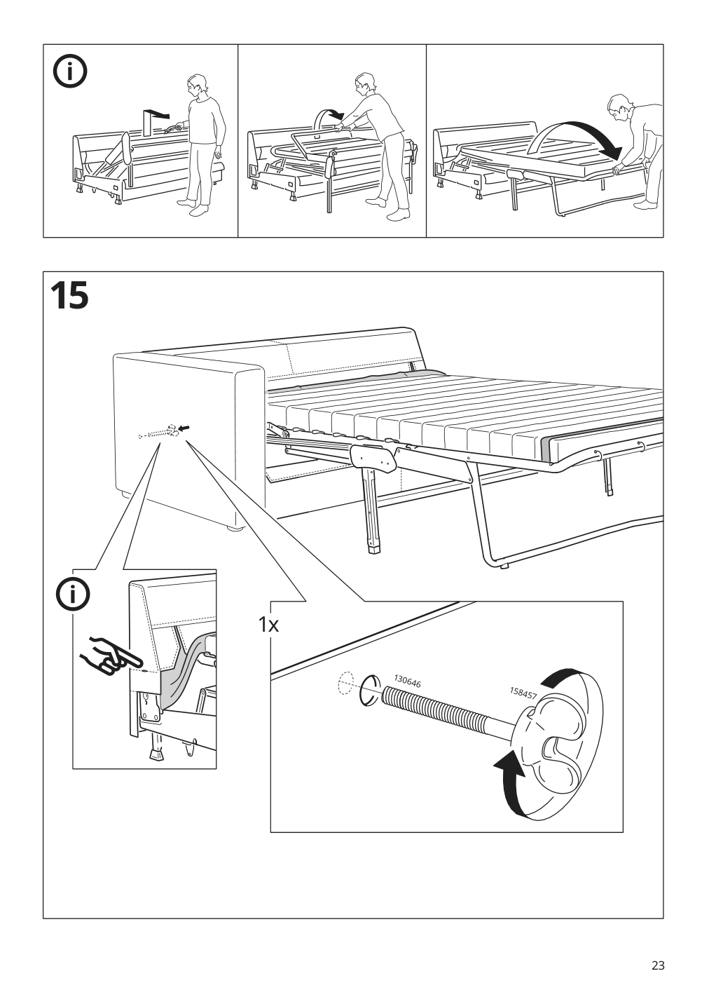 Assembly instructions for IKEA Finnala frame for loveseat sleeper section grann bomstad black | Page 23 - IKEA FINNALA sleeper sofa 995.428.76