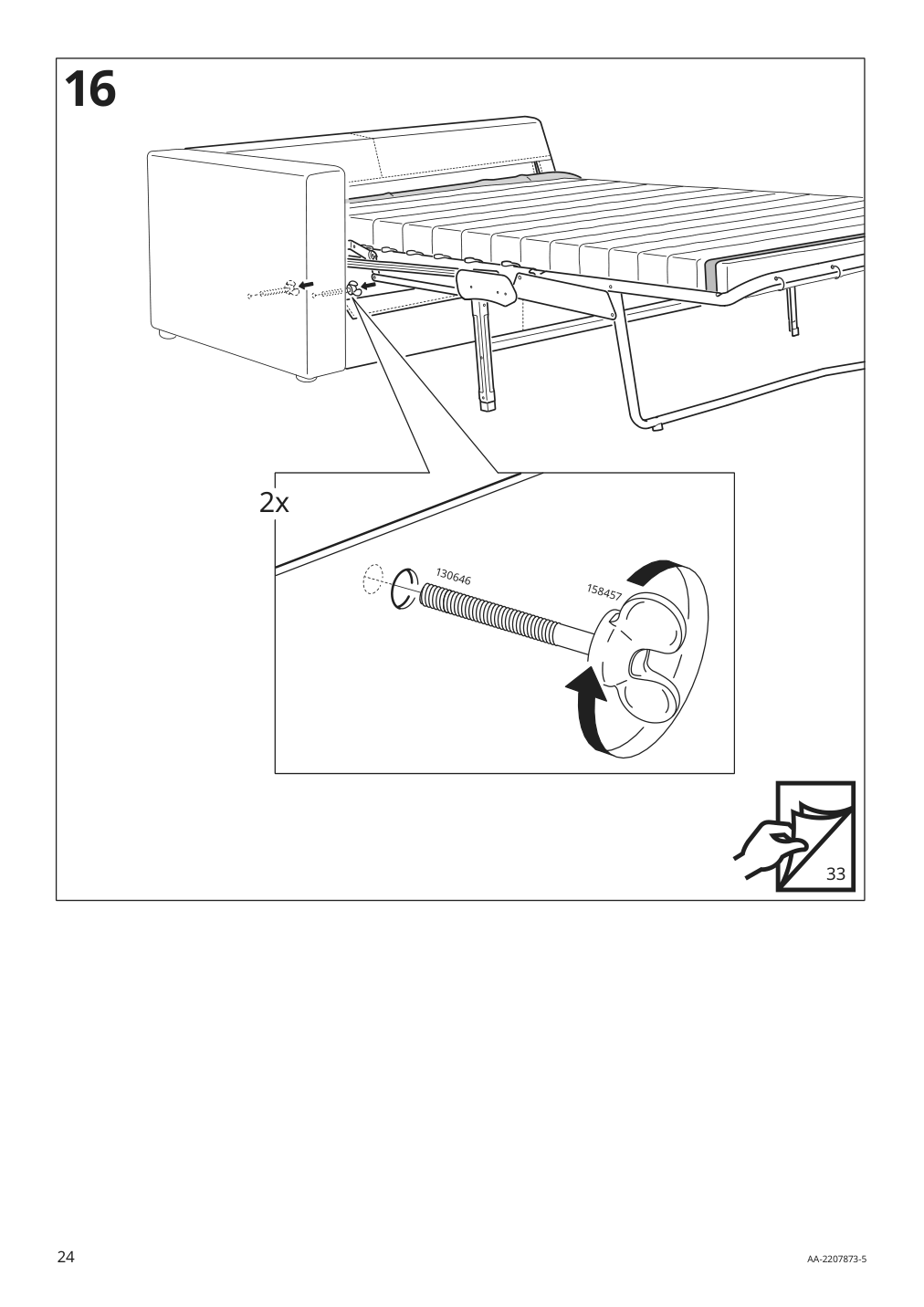 Assembly instructions for IKEA Finnala frame for loveseat sleeper section grann bomstad black | Page 24 - IKEA FINNALA corner sleeper sofa, 5-seat 295.428.08