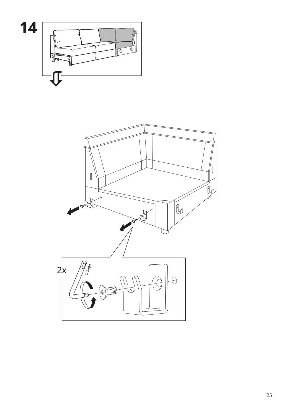 Assembly instructions for IKEA Finnala frame for loveseat sleeper section grann bomstad golden brown | Page 25 - IKEA FINNALA sleeper sofa 595.428.78