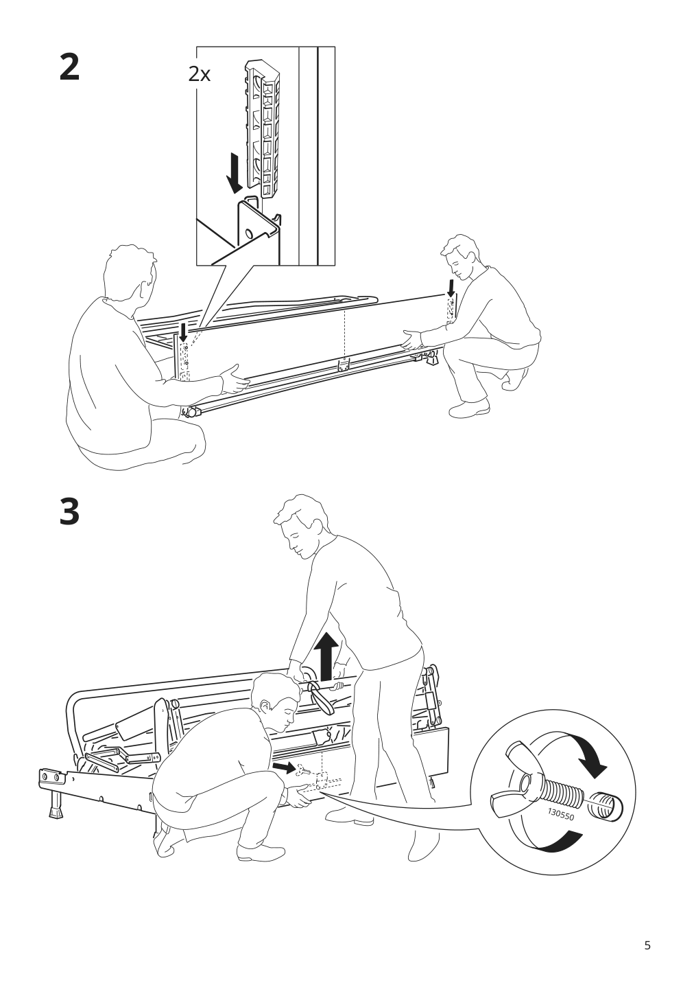 Assembly instructions for IKEA Finnala frame for loveseat sleeper section grann bomstad black | Page 5 - IKEA FINNALA sleeper sofa 995.428.76