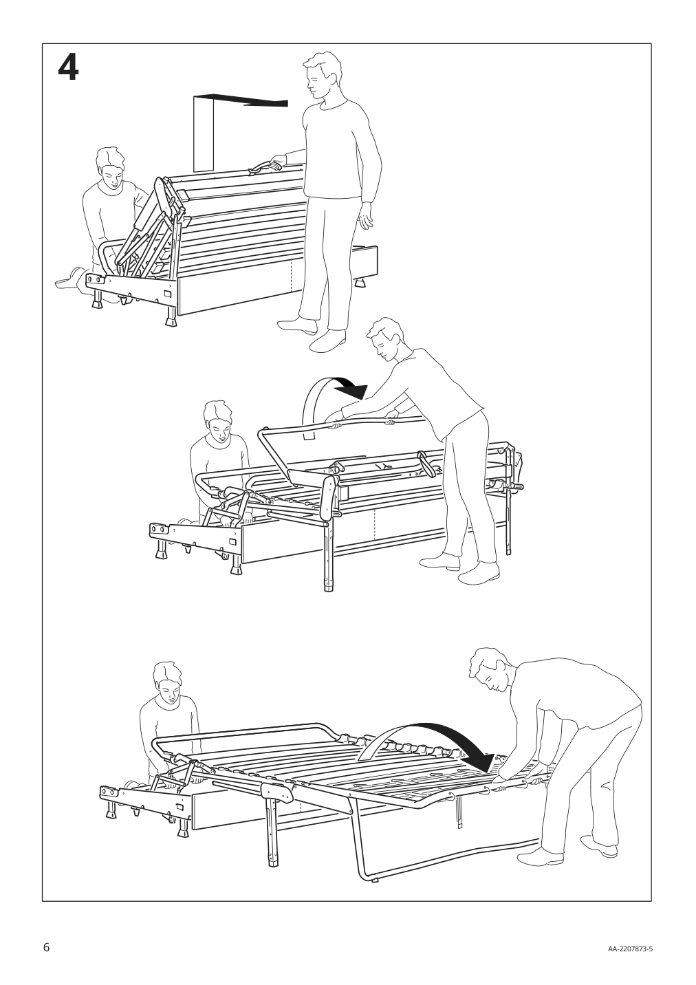 Assembly instructions for IKEA Finnala frame for loveseat sleeper section grann bomstad black | Page 6 - IKEA FINNALA 3-seat sleeper sofa with chaise 495.756.85