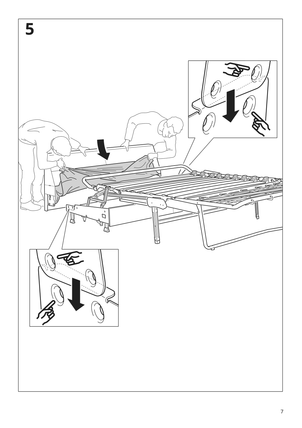 Assembly instructions for IKEA Finnala frame for loveseat sleeper section grann bomstad black | Page 7 - IKEA FINNALA 3-seat sleeper sofa with chaise 495.756.85