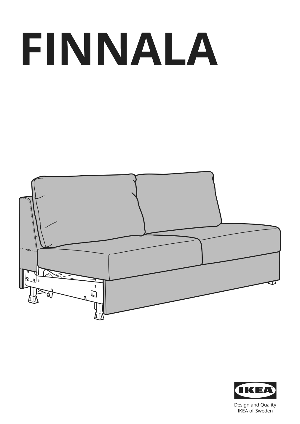 Assembly instructions for IKEA Finnala frame for loveseat sleeper section | Page 1 - IKEA FINNALA sleeper sofa 195.428.80