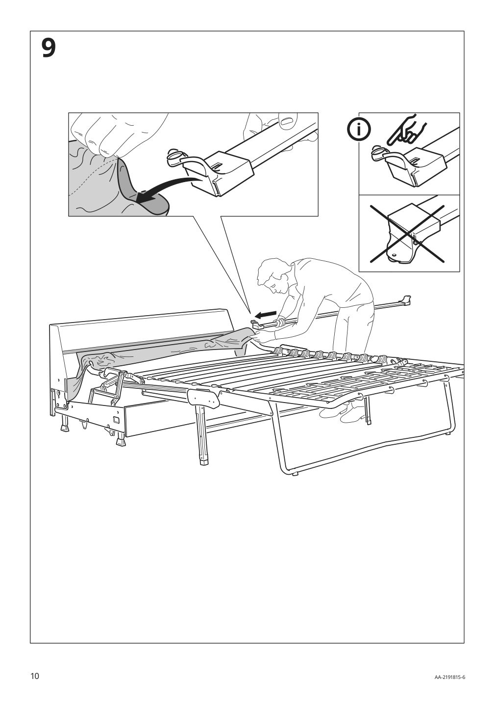 Assembly instructions for IKEA Finnala frame for loveseat sleeper section | Page 10 - IKEA FINNALA sleeper sofa 695.428.92