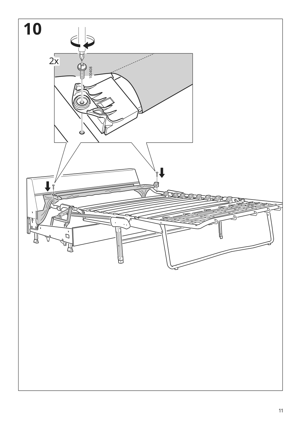 Assembly instructions for IKEA Finnala frame for loveseat sleeper section | Page 11 - IKEA FINNALA crnr sleeper sofa, 5-seat w chaise 595.756.75