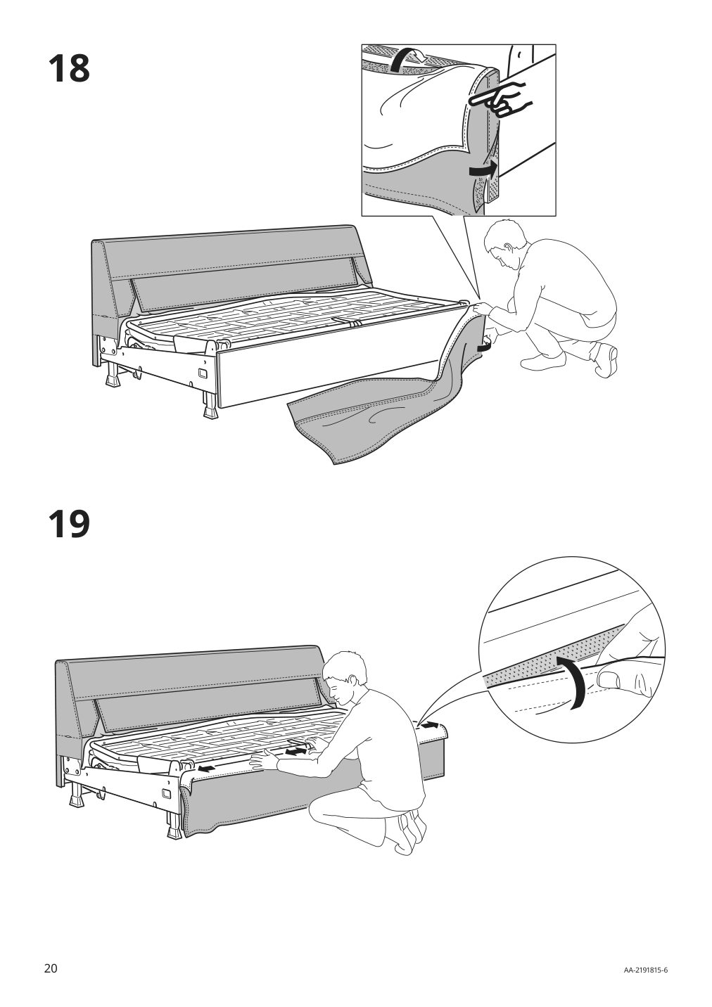 Assembly instructions for IKEA Finnala frame for loveseat sleeper section | Page 20 - IKEA FINNALA crnr sleeper sofa, 5-seat w chaise 995.756.83